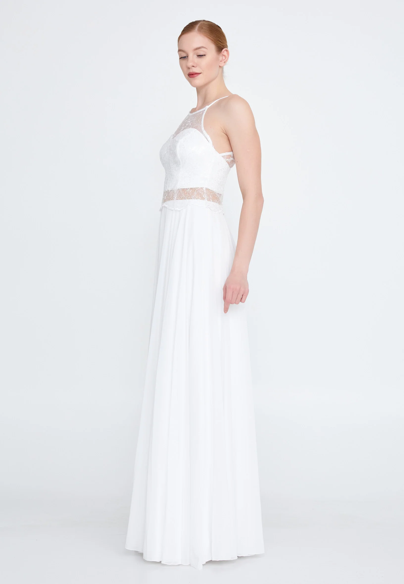 Sleeveless Maxi Chiffon Column Regular Wedding Guest Dress drd3090 - Image 19