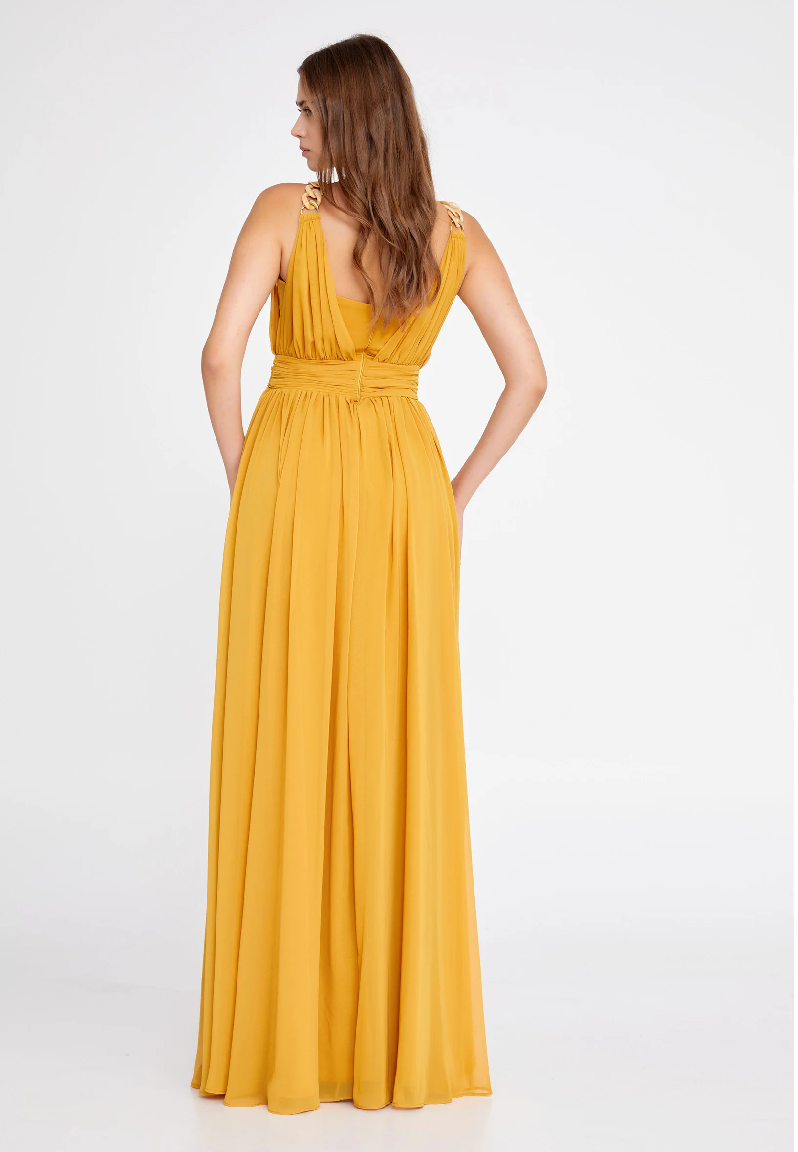 Sleeveless Maxi Chiffon Column Regular Wedding Guest Dress fch2208 - Image 18