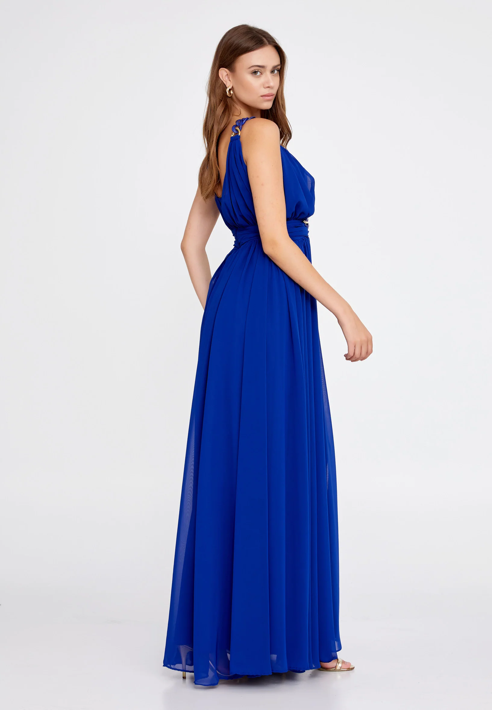 Sleeveless Maxi Chiffon Column Regular Wedding Guest Dress fch2208 - Image 7