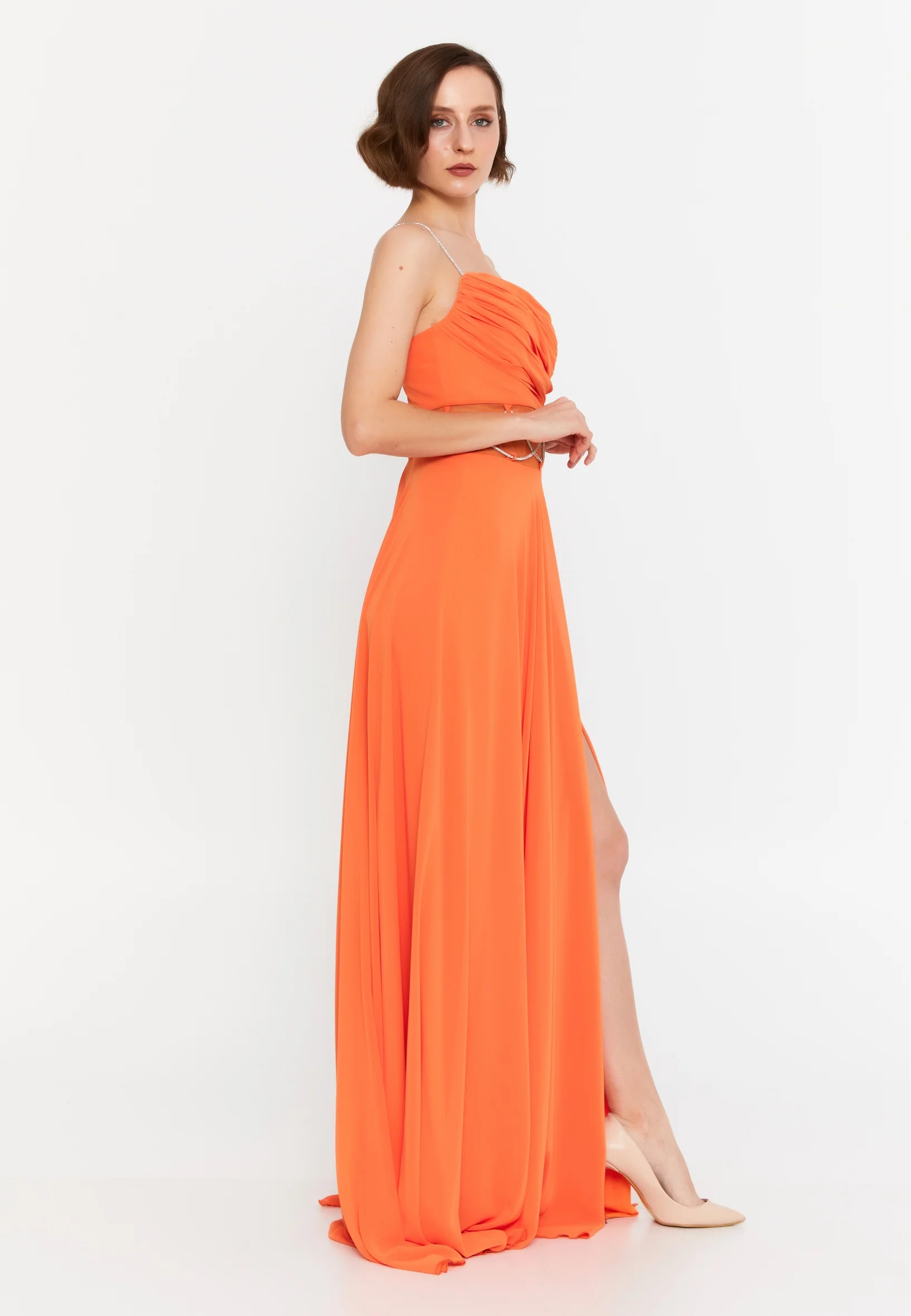 Sleeveless Maxi Chiffon Column Regular Wedding Guest Dress msp77180 - Image 15