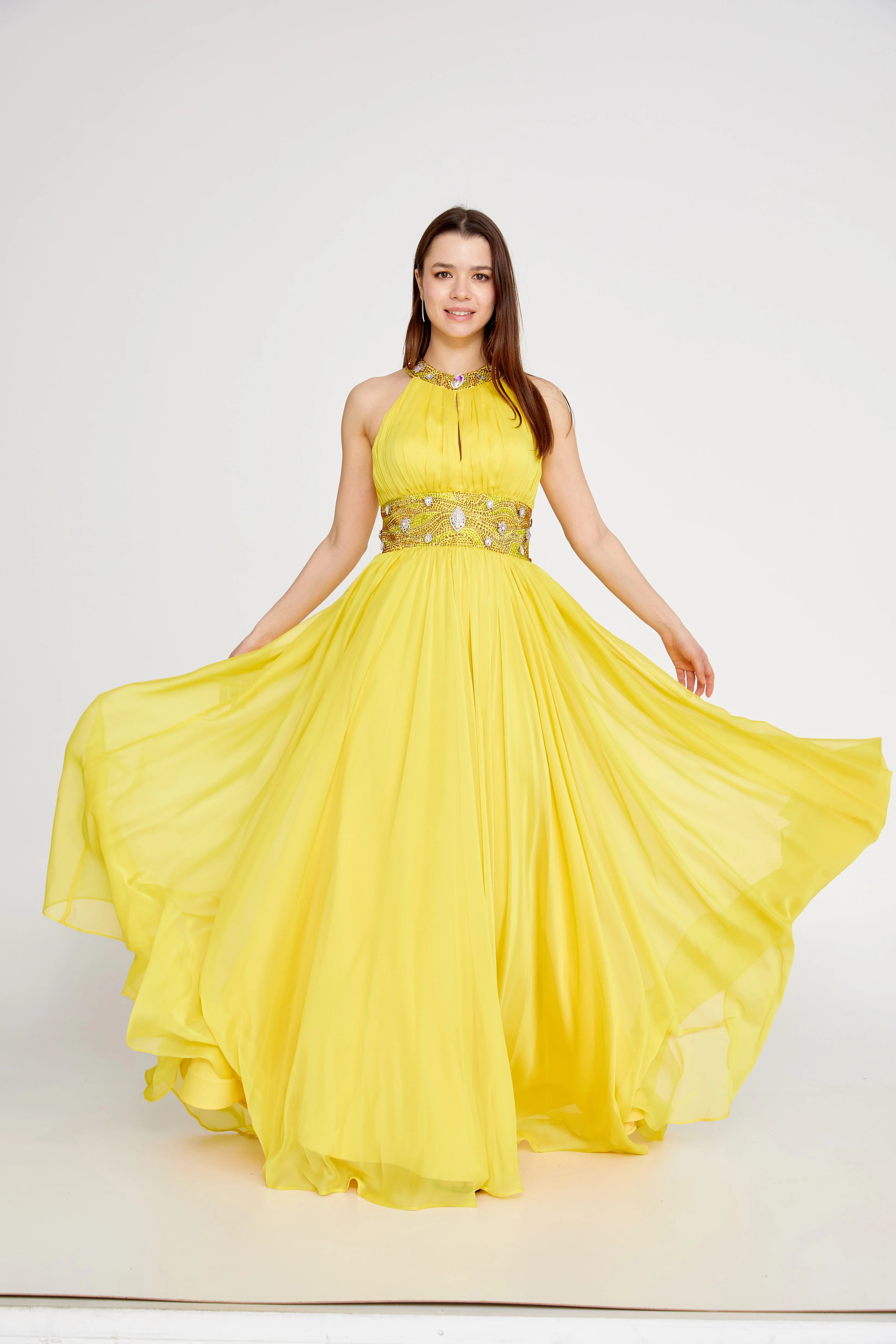 Sleeveless Maxi Chiffon Column Regular Wedding Guest Dress mtn88120 - Image 13