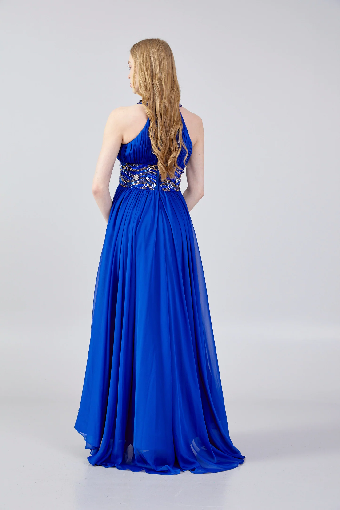 Sleeveless Maxi Chiffon Column Regular Wedding Guest Dress mtn88120 - Image 2
