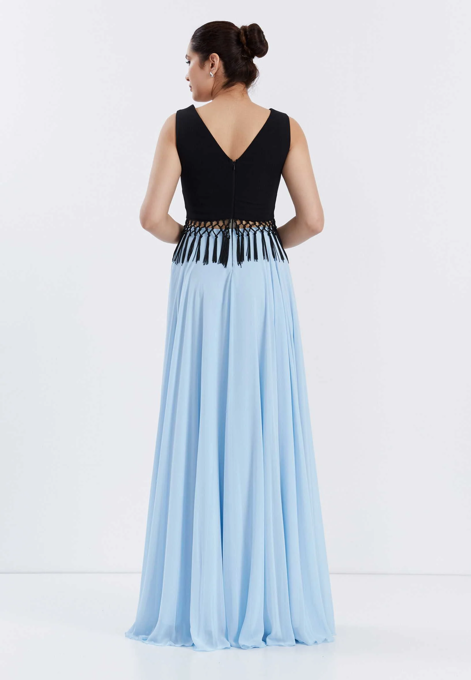 Sleeveless Maxi Chiffon Column Regular Wedding Guest Dress oli7192 - Image 2