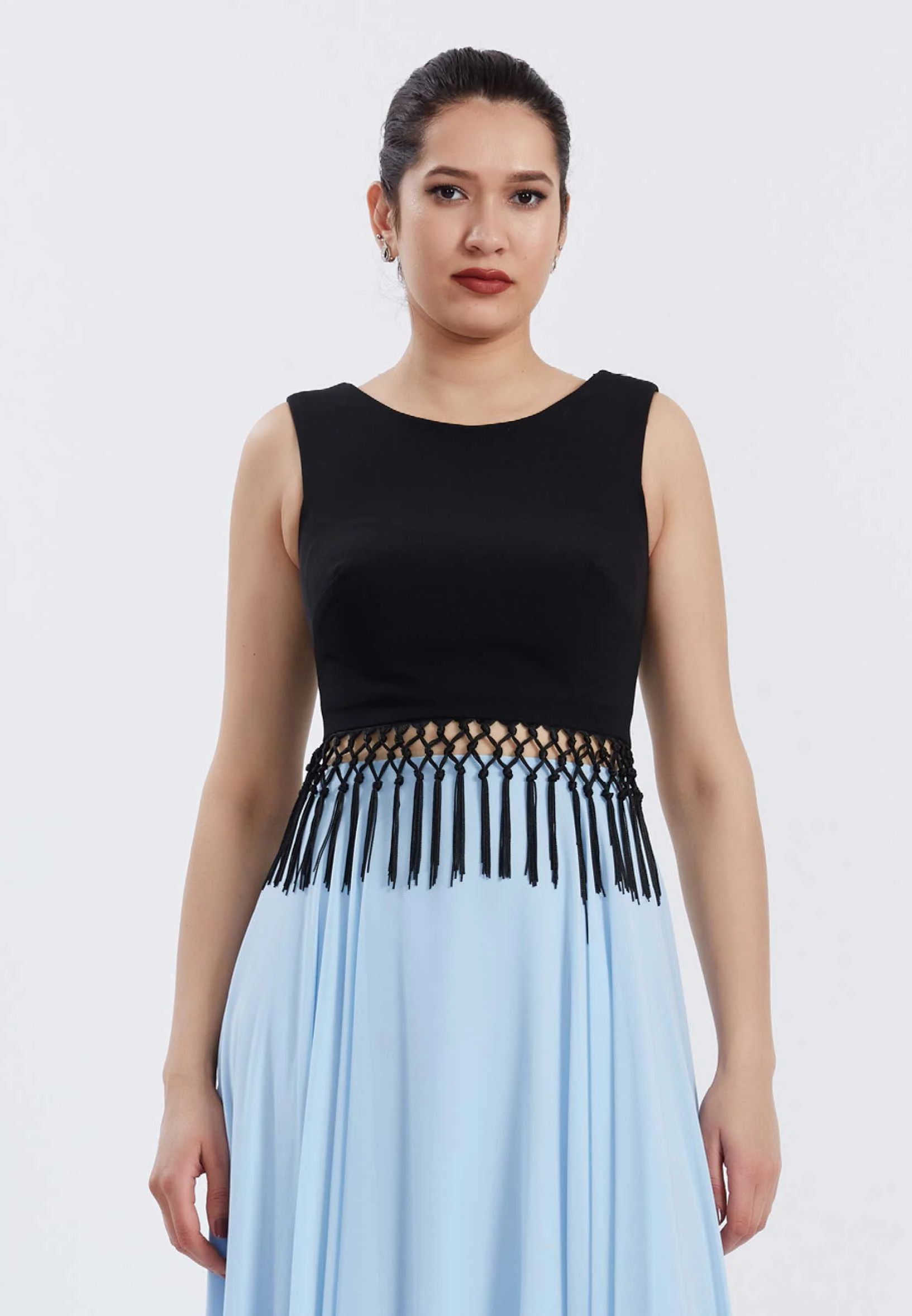 Sleeveless Maxi Chiffon Column Regular Wedding Guest Dress oli7192 - Image 4