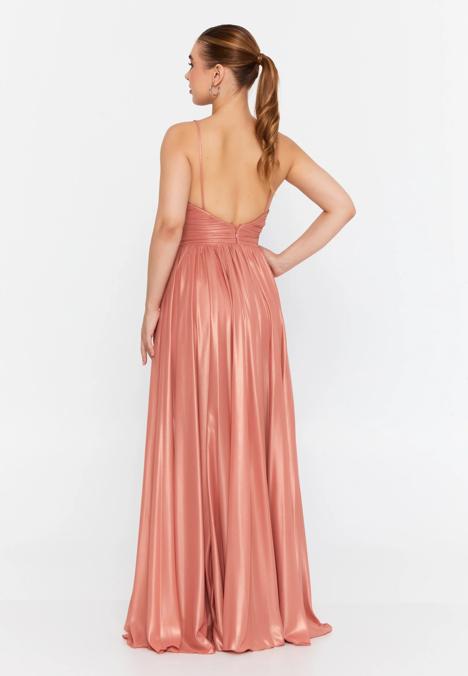 Sleeveless Maxi Chiffon Column Regular Wedding Guest Dress omn056 - Image 7