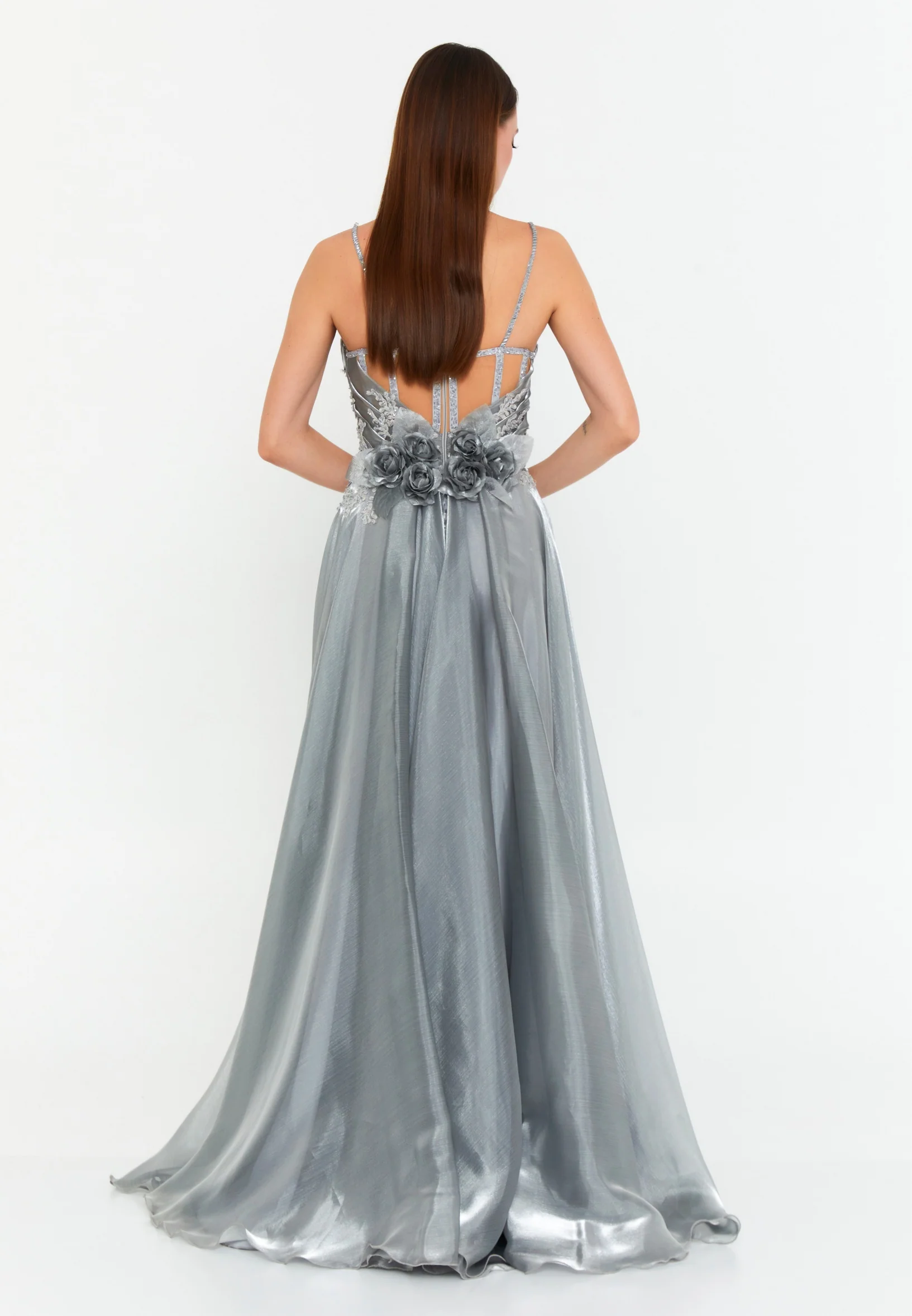 Sleeveless Maxi Chiffon Column Regular Wedding Guest Dress omn669 - Image 2