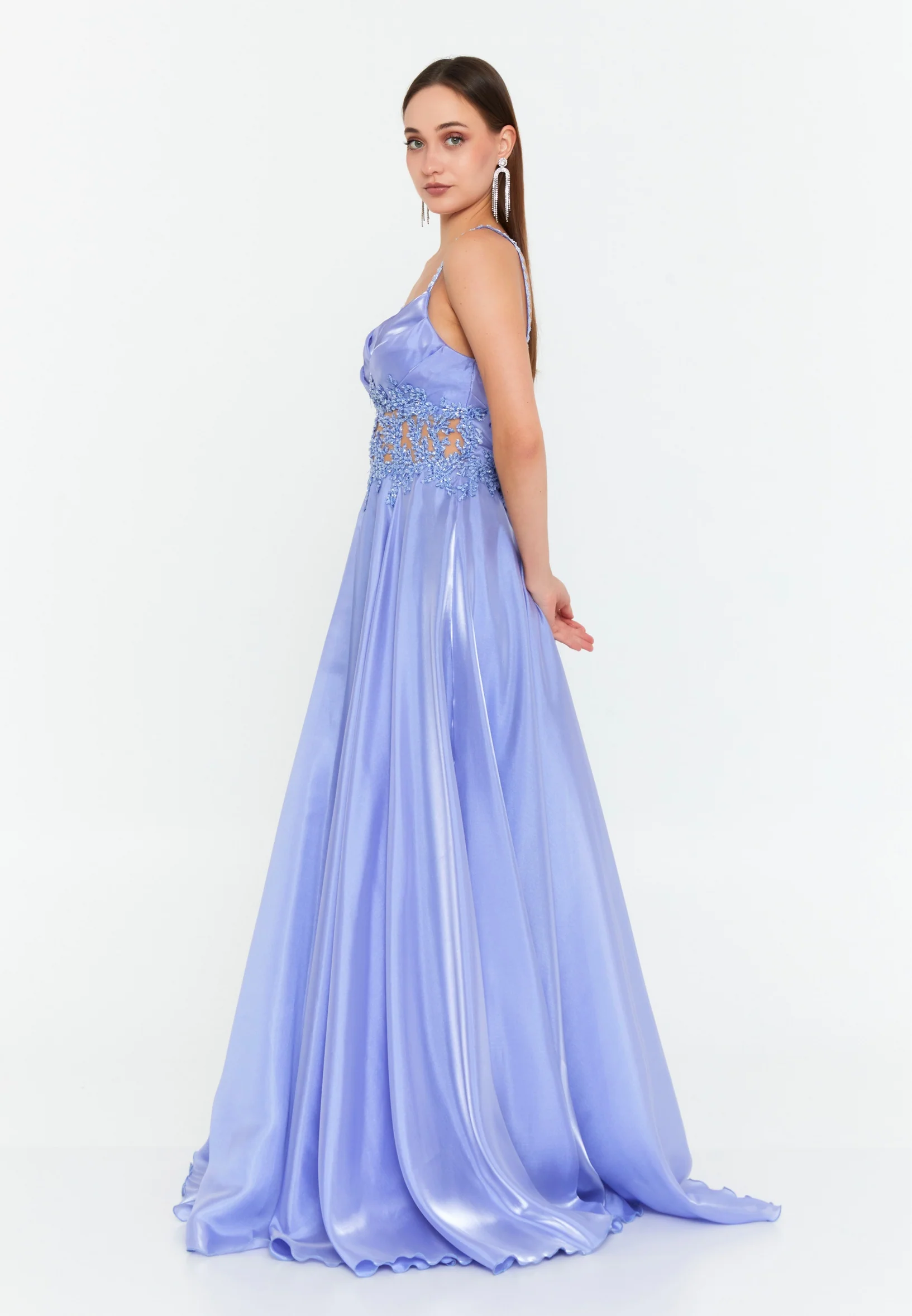 Sleeveless Maxi Chiffon Column Regular Wedding Guest Dress omn669 - Image 7