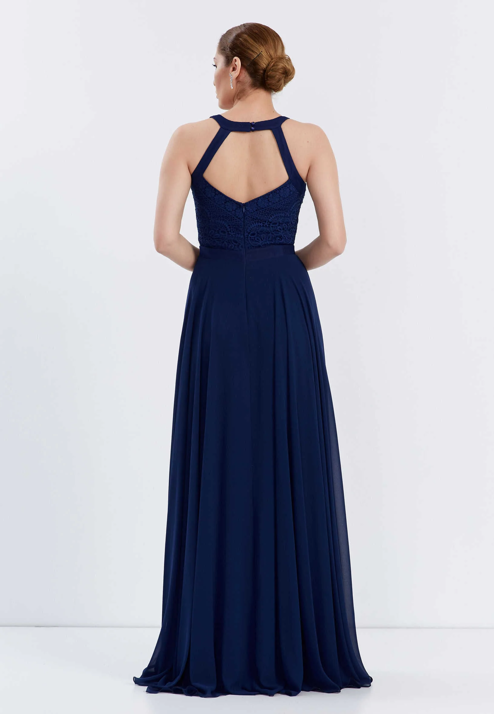 Sleeveless Maxi Chiffon Column Regular Wedding Guest Dress ppl00640 - Image 10