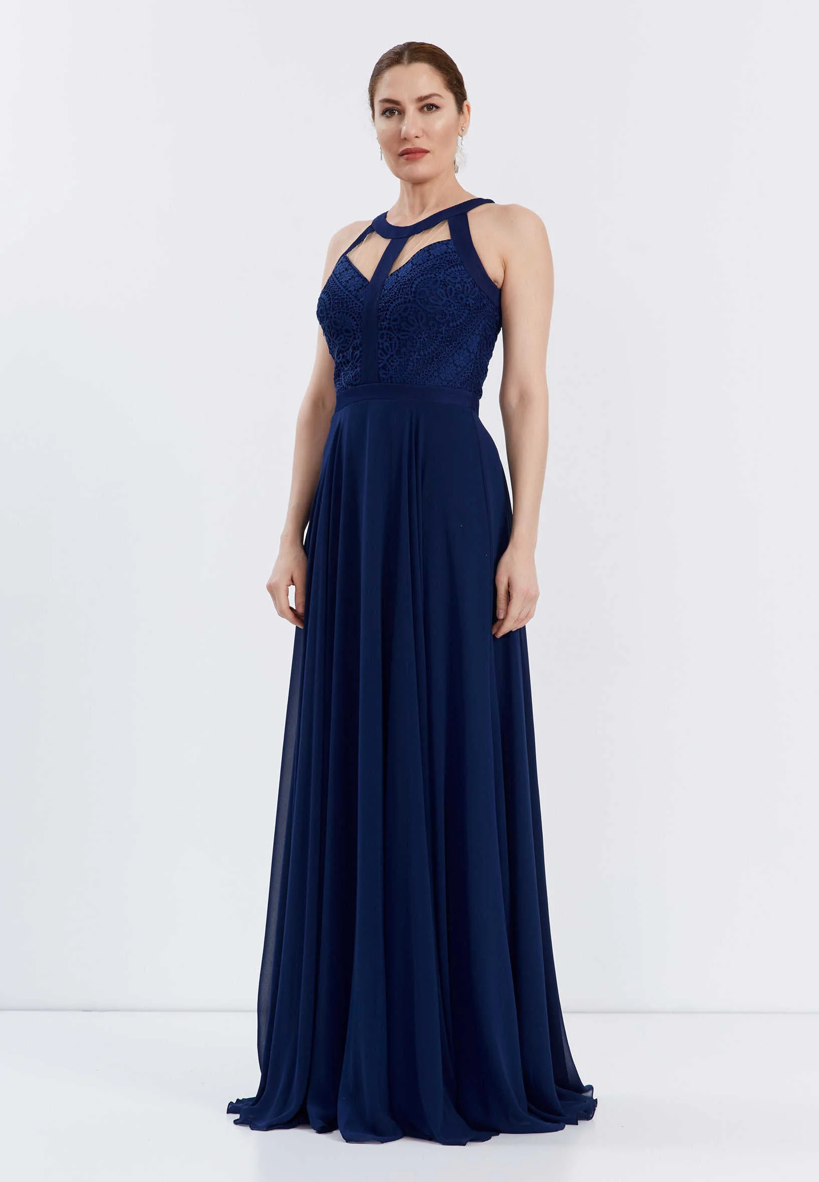 Sleeveless Maxi Chiffon Column Regular Wedding Guest Dress ppl00640 - Image 11