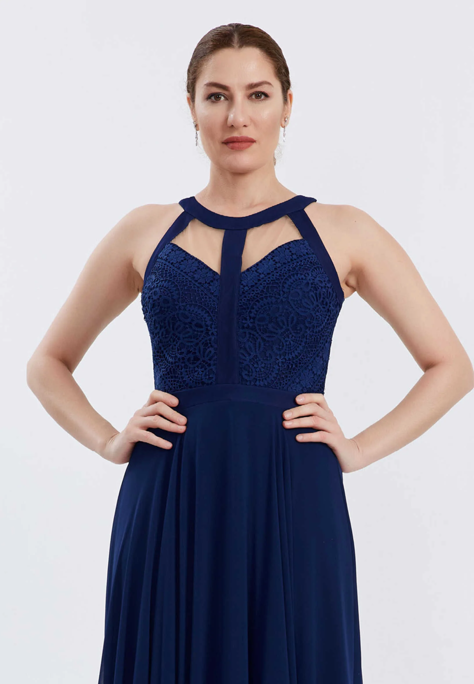 Sleeveless Maxi Chiffon Column Regular Wedding Guest Dress ppl00640 - Image 12