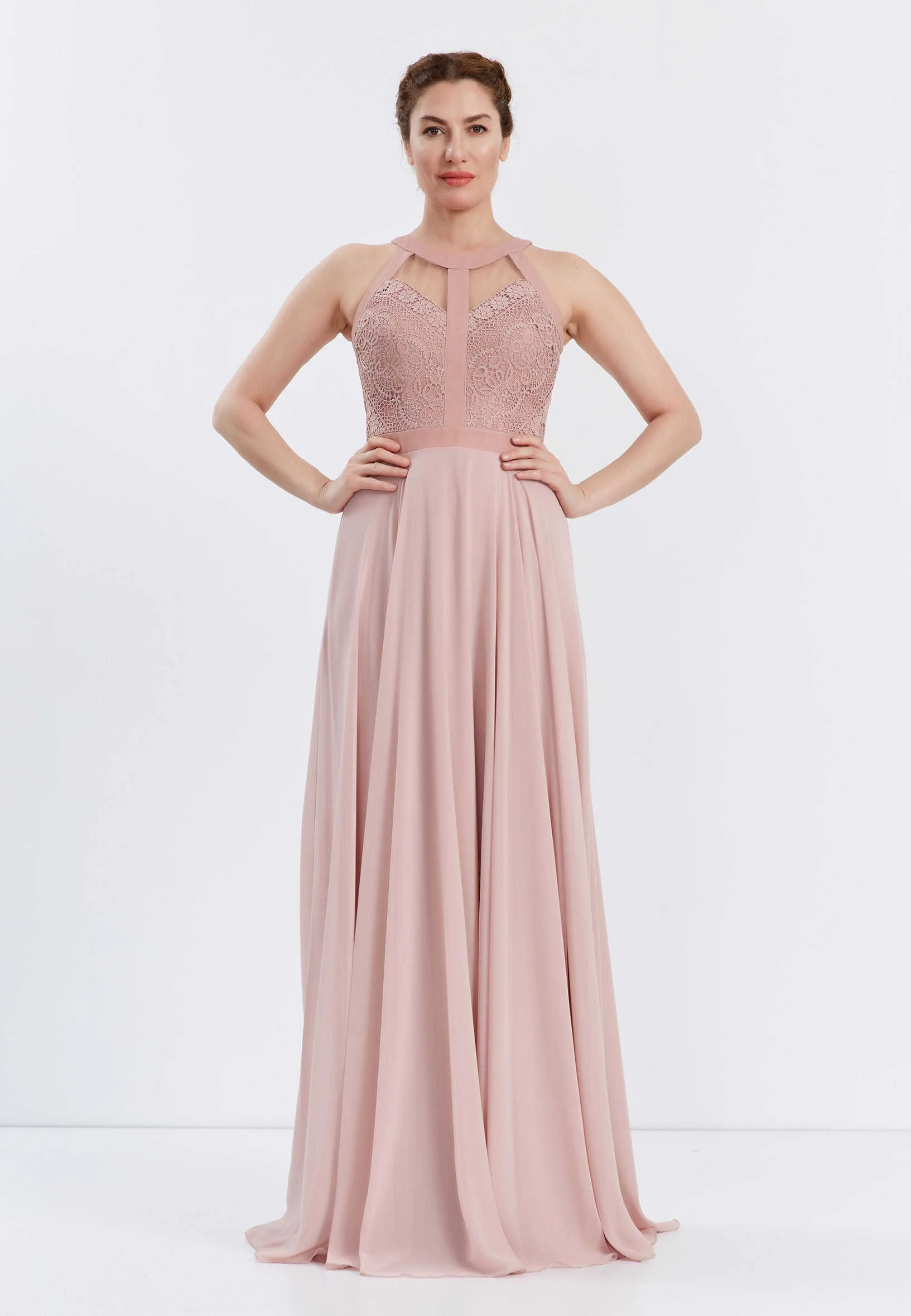 Sleeveless Maxi Chiffon Column Regular Wedding Guest Dress ppl00640 - Image 13