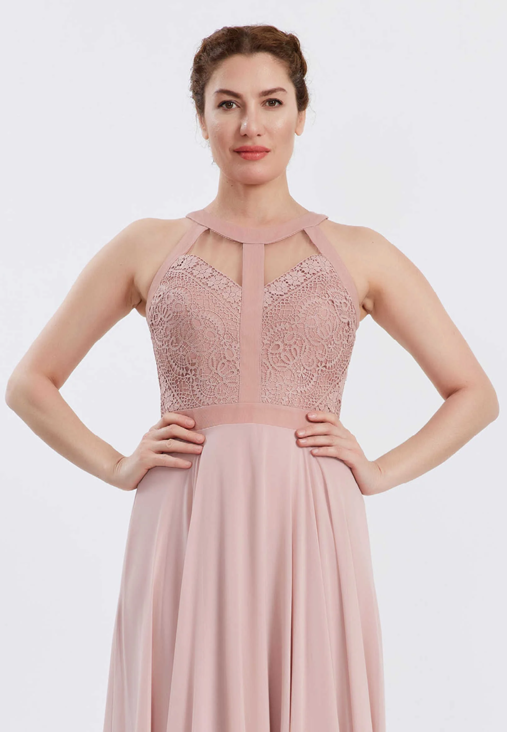 Sleeveless Maxi Chiffon Column Regular Wedding Guest Dress ppl00640 - Image 16