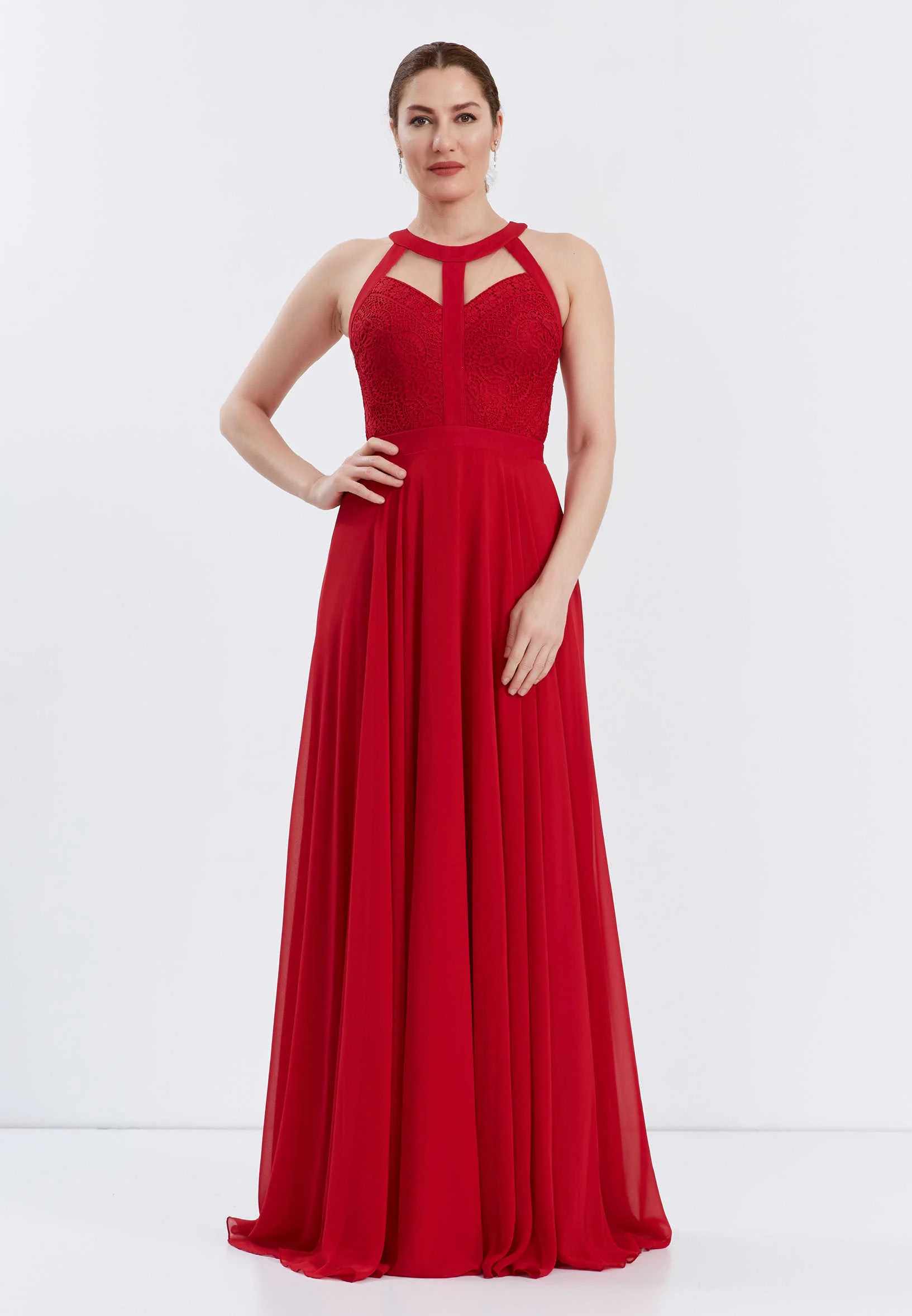 Sleeveless Maxi Chiffon Column Regular Wedding Guest Dress ppl00640 - Image 17