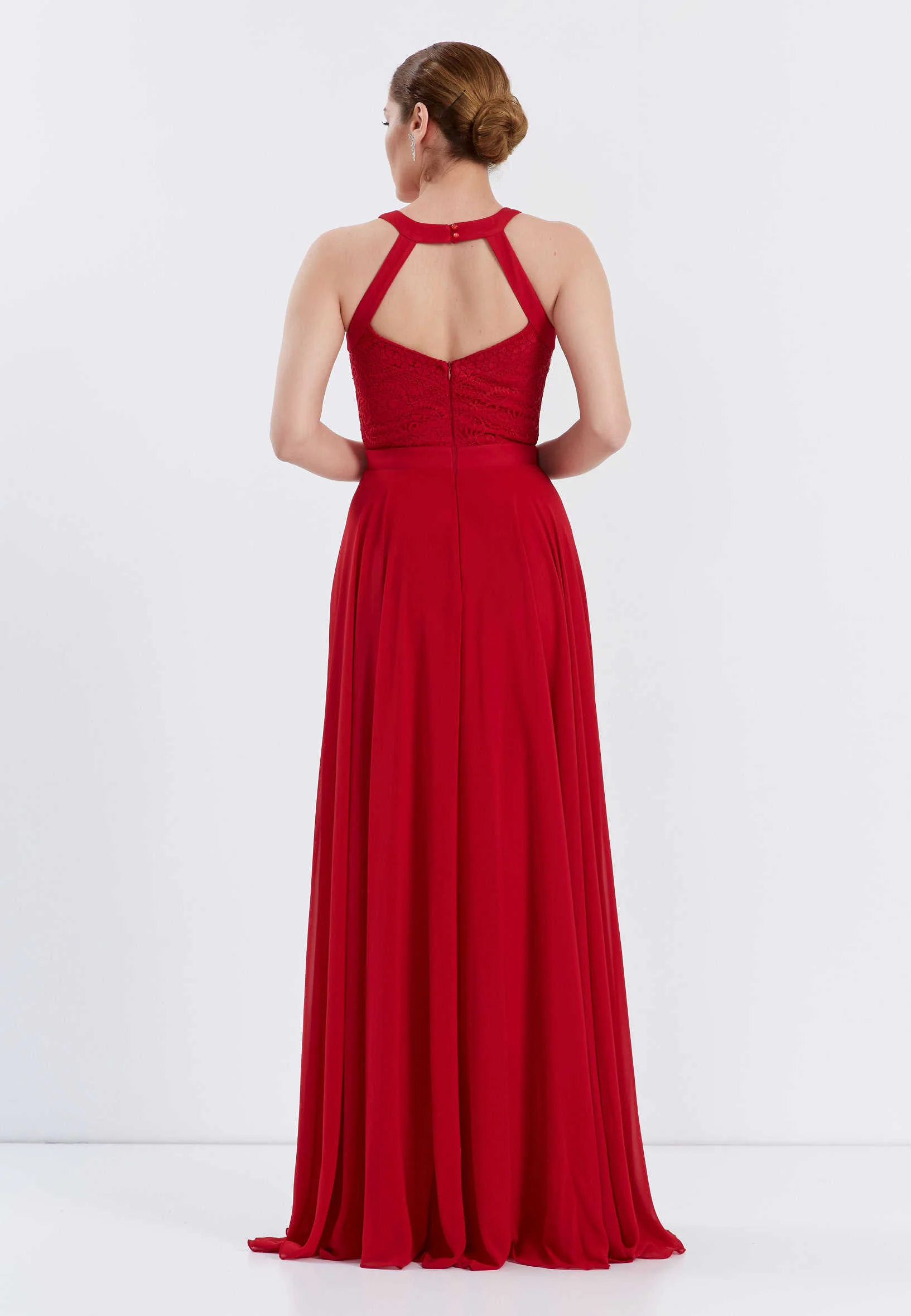 Sleeveless Maxi Chiffon Column Regular Wedding Guest Dress ppl00640 - Image 18