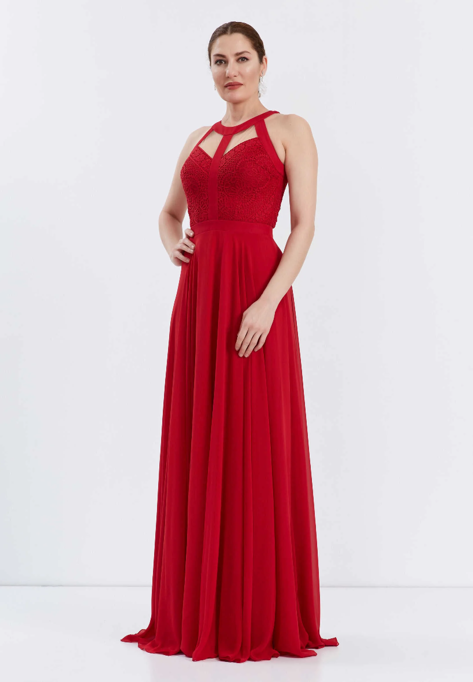 Sleeveless Maxi Chiffon Column Regular Wedding Guest Dress ppl00640 - Image 19
