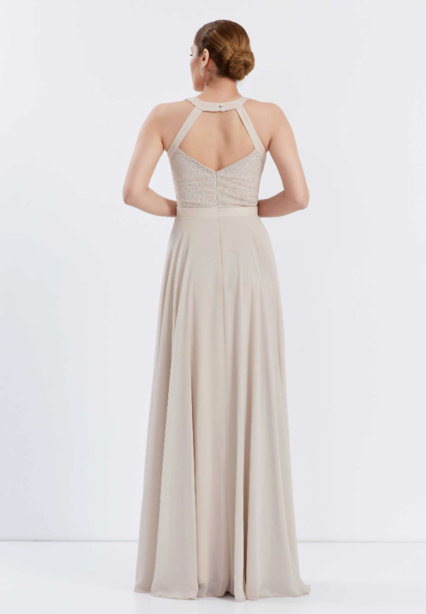 Sleeveless Maxi Chiffon Column Regular Wedding Guest Dress ppl00640 - Image 2