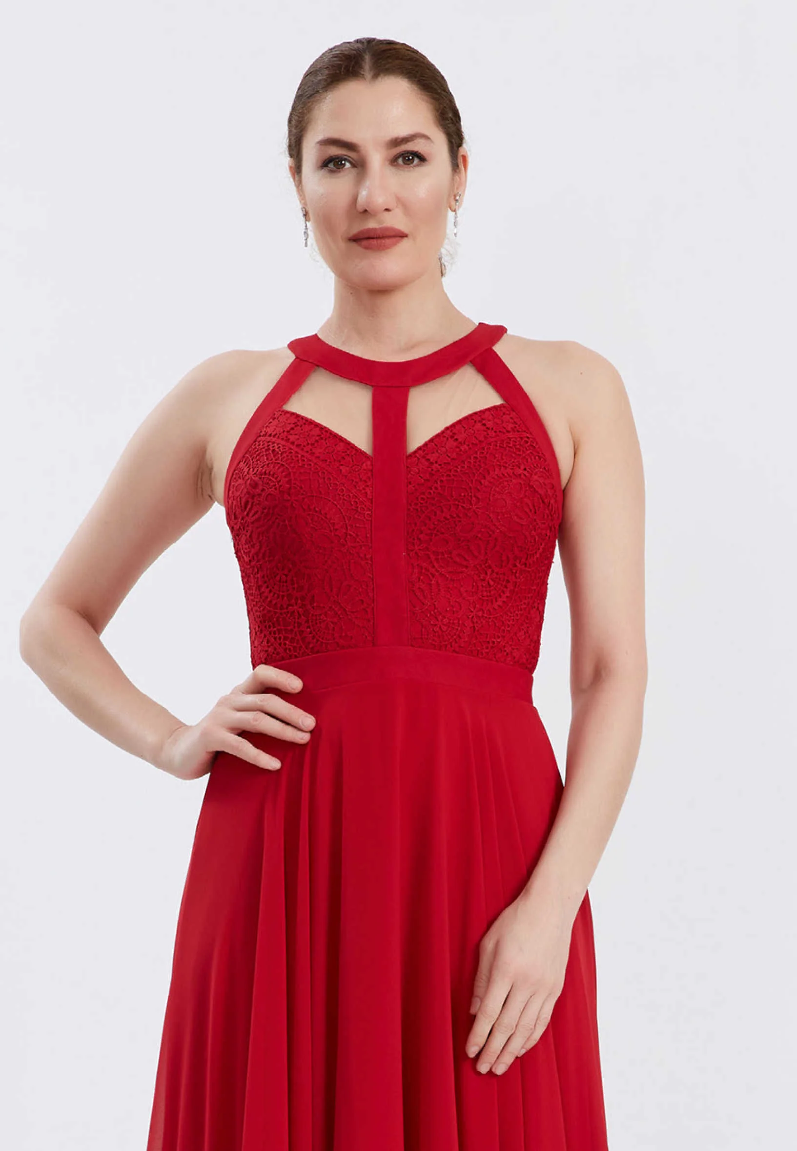 Sleeveless Maxi Chiffon Column Regular Wedding Guest Dress ppl00640 - Image 20