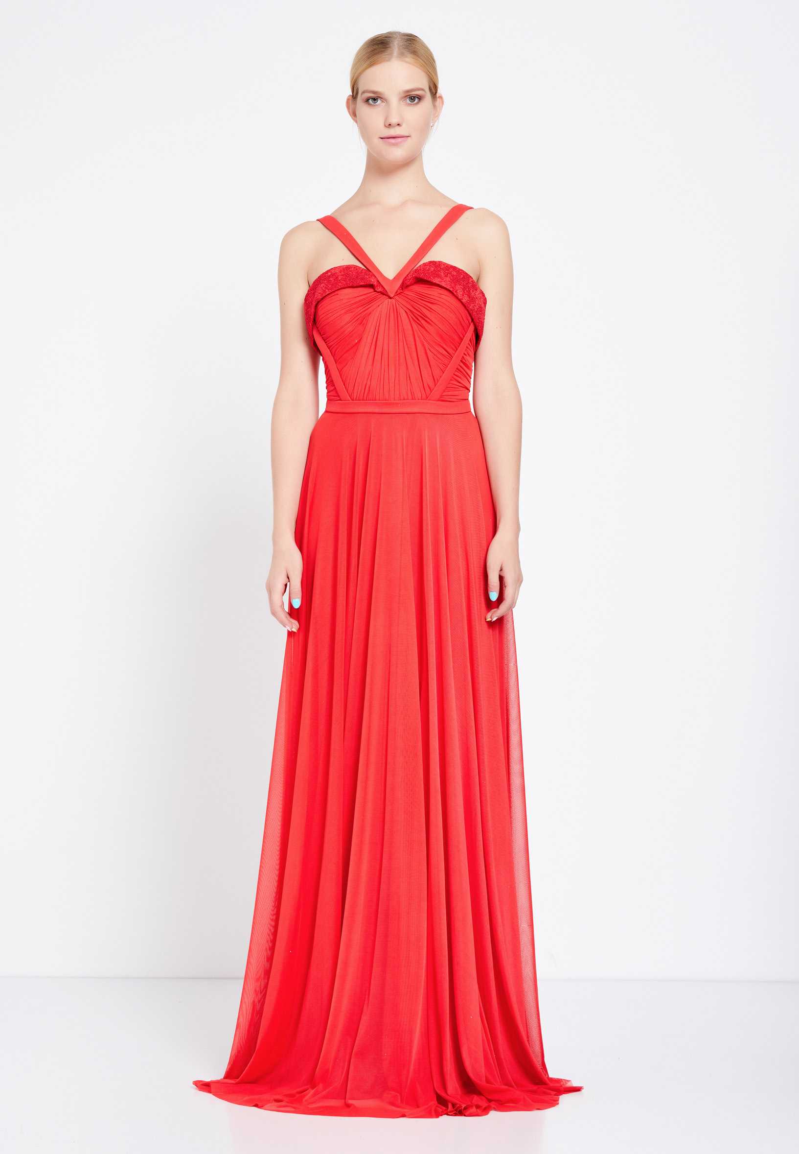 Sleeveless Maxi Chiffon Column Regular Wedding Guest Dress rmn2495 - Image 13