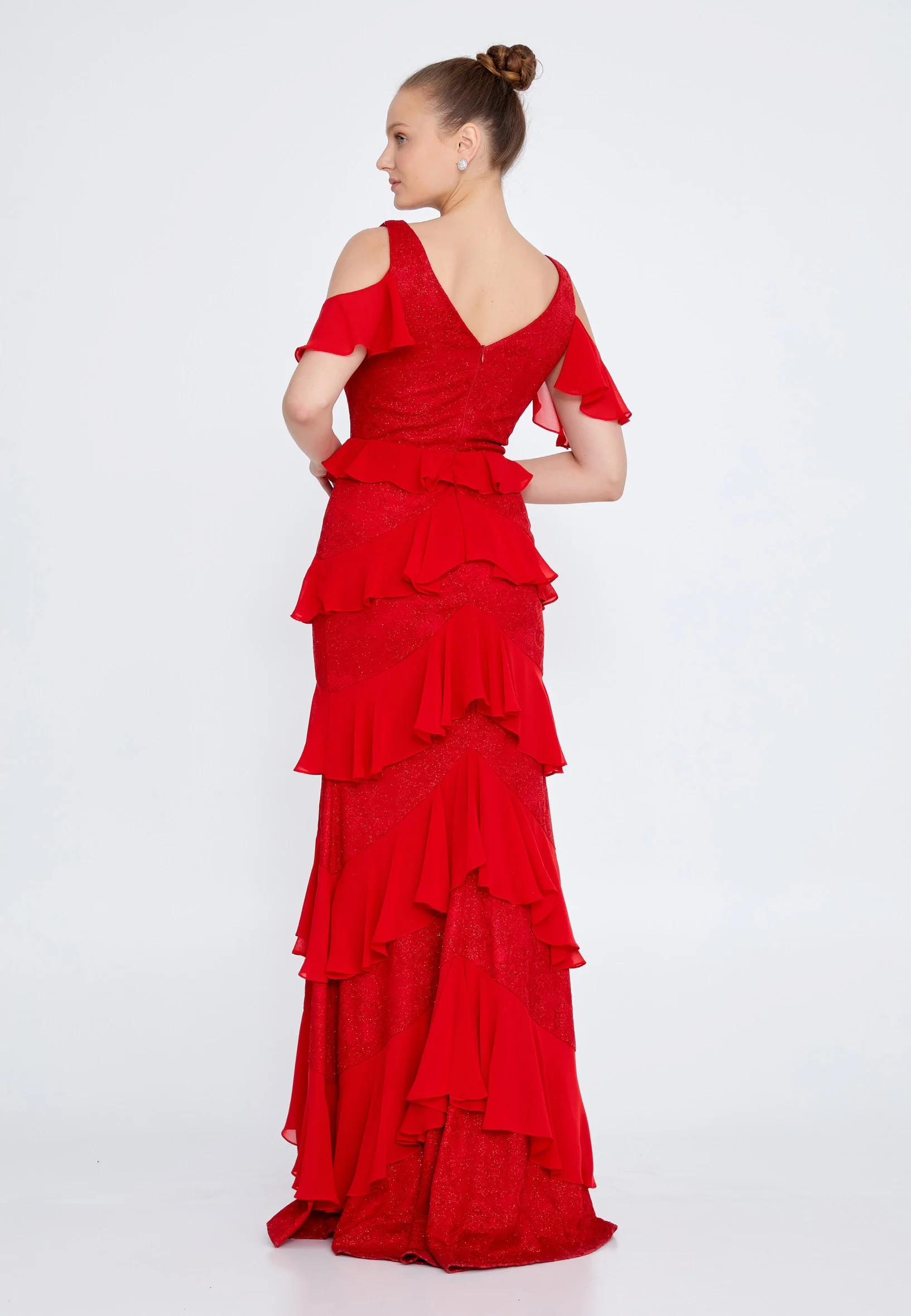 Sleeveless Maxi Chiffon Column Regular Wedding Guest Dress rmn2943 - Image 22