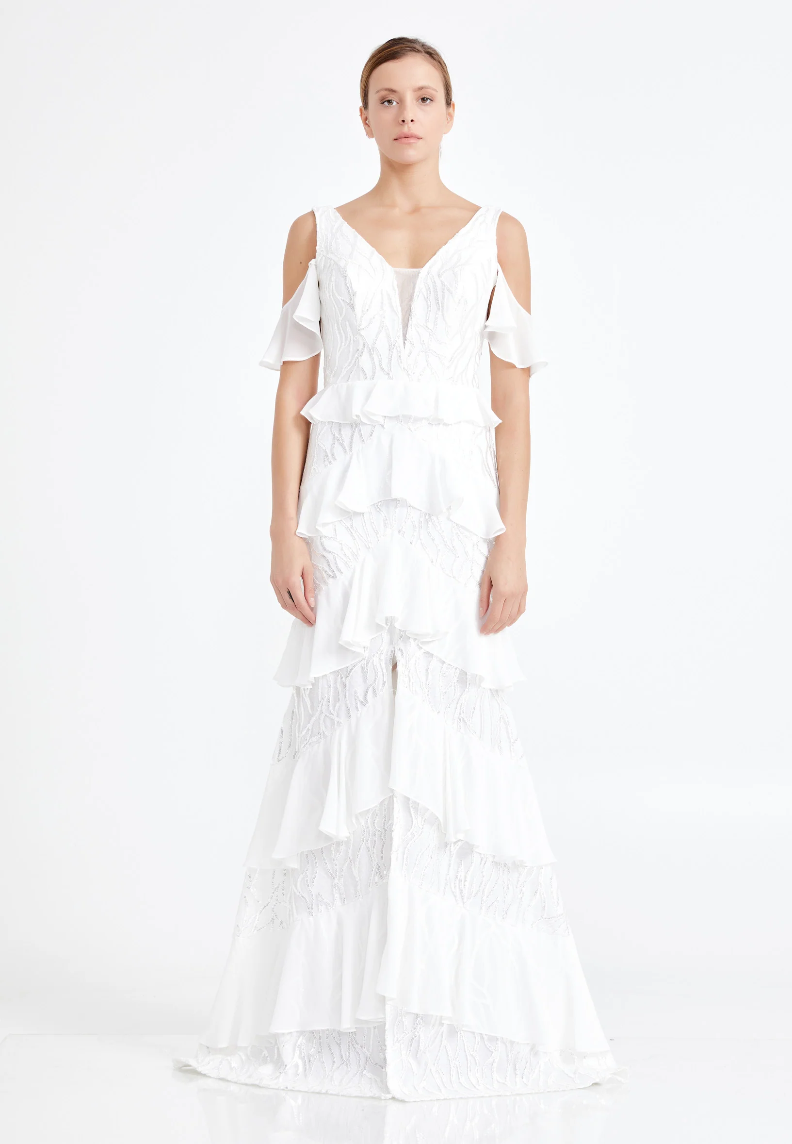 Sleeveless Maxi Chiffon Column Regular Wedding Guest Dress rmn2943 - Image 25