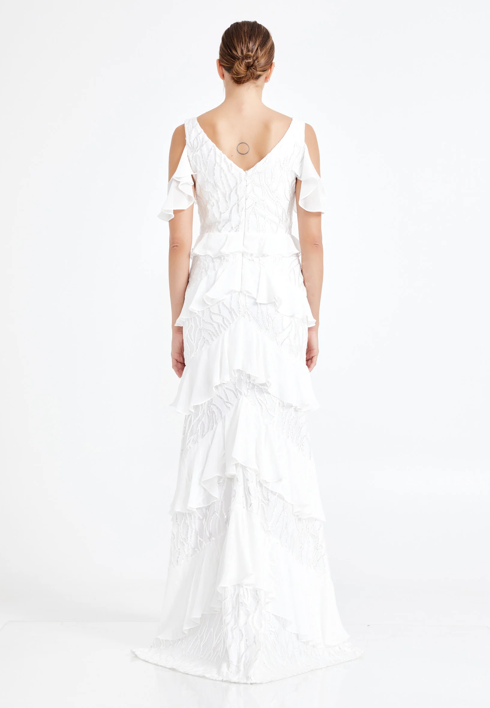 Sleeveless Maxi Chiffon Column Regular Wedding Guest Dress rmn2943 - Image 26