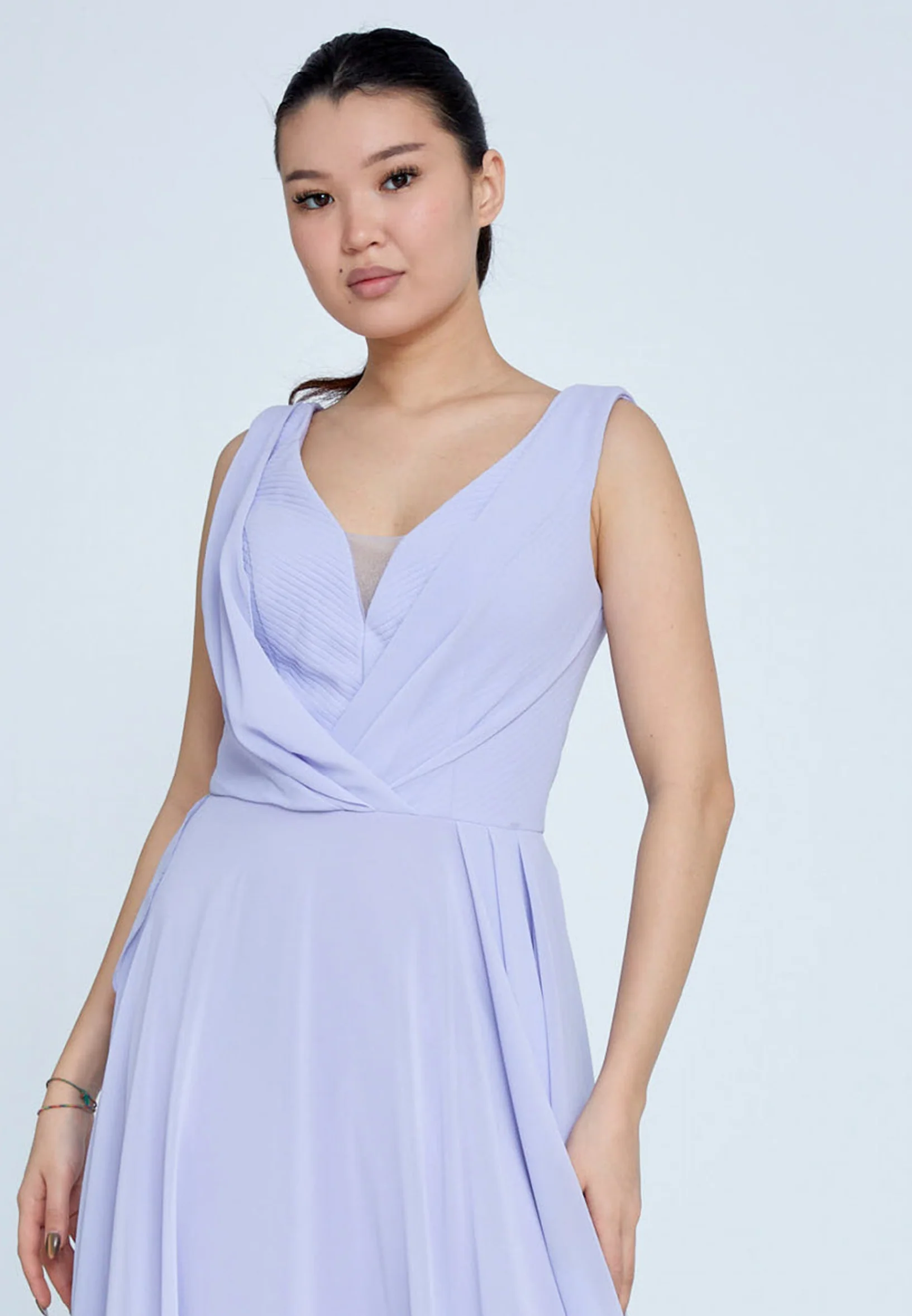 Sleeveless Maxi Chiffon Column Regular Wedding Guest Dress rmn3111 - Image 32