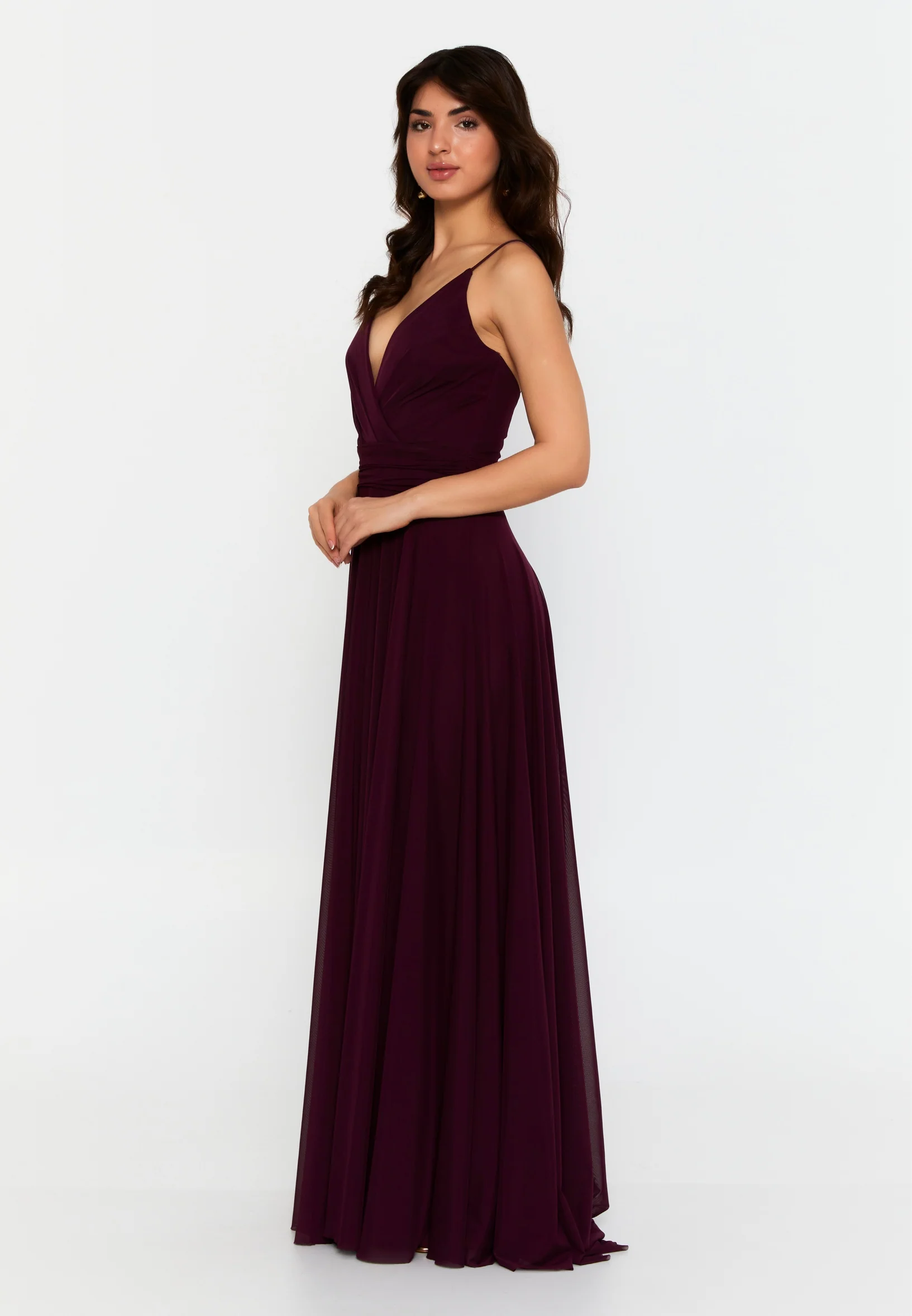 Sleeveless Maxi Chiffon Column Regular Wedding Guest Dress srf7715 - Image 11