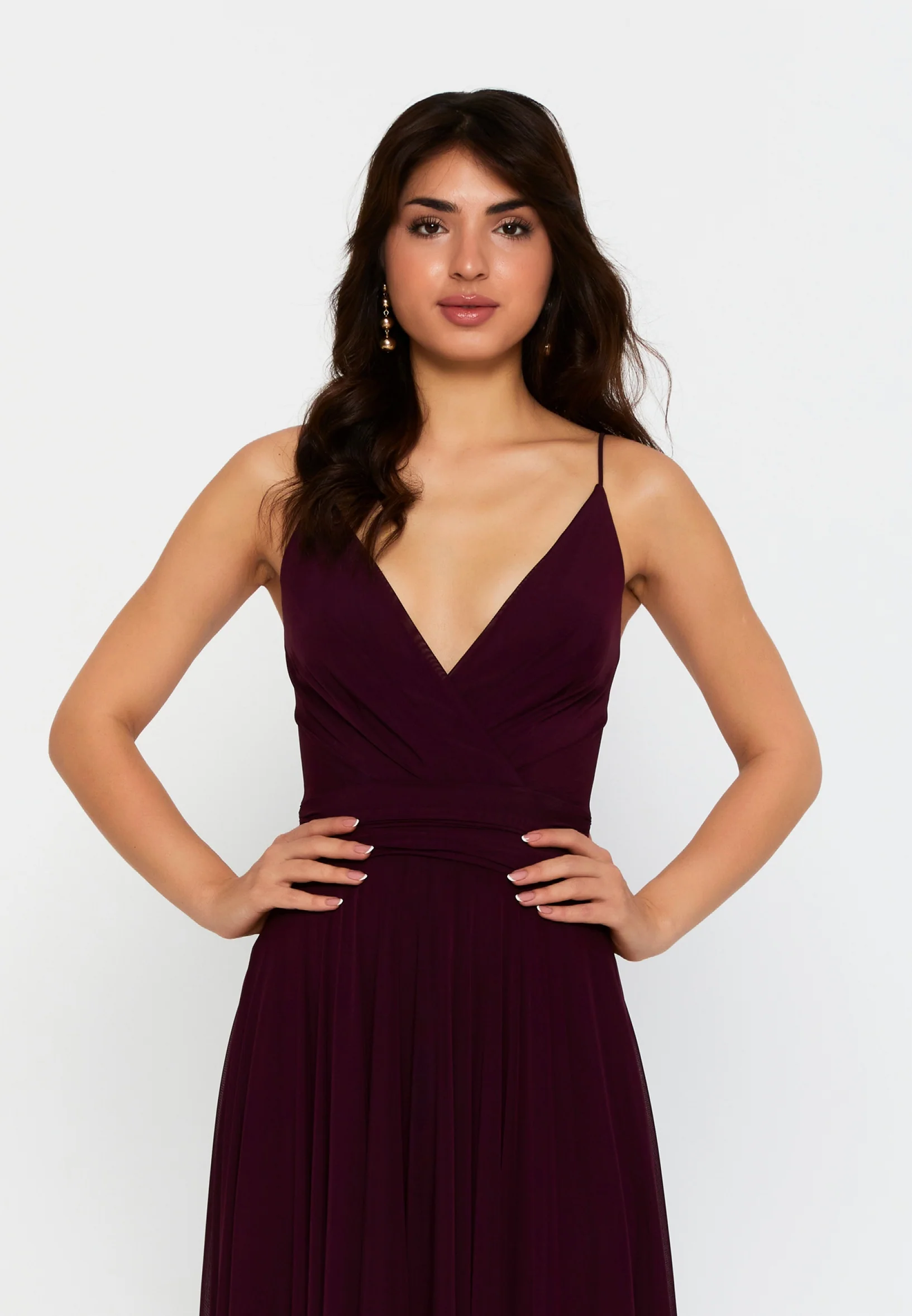 Sleeveless Maxi Chiffon Column Regular Wedding Guest Dress srf7715 - Image 12