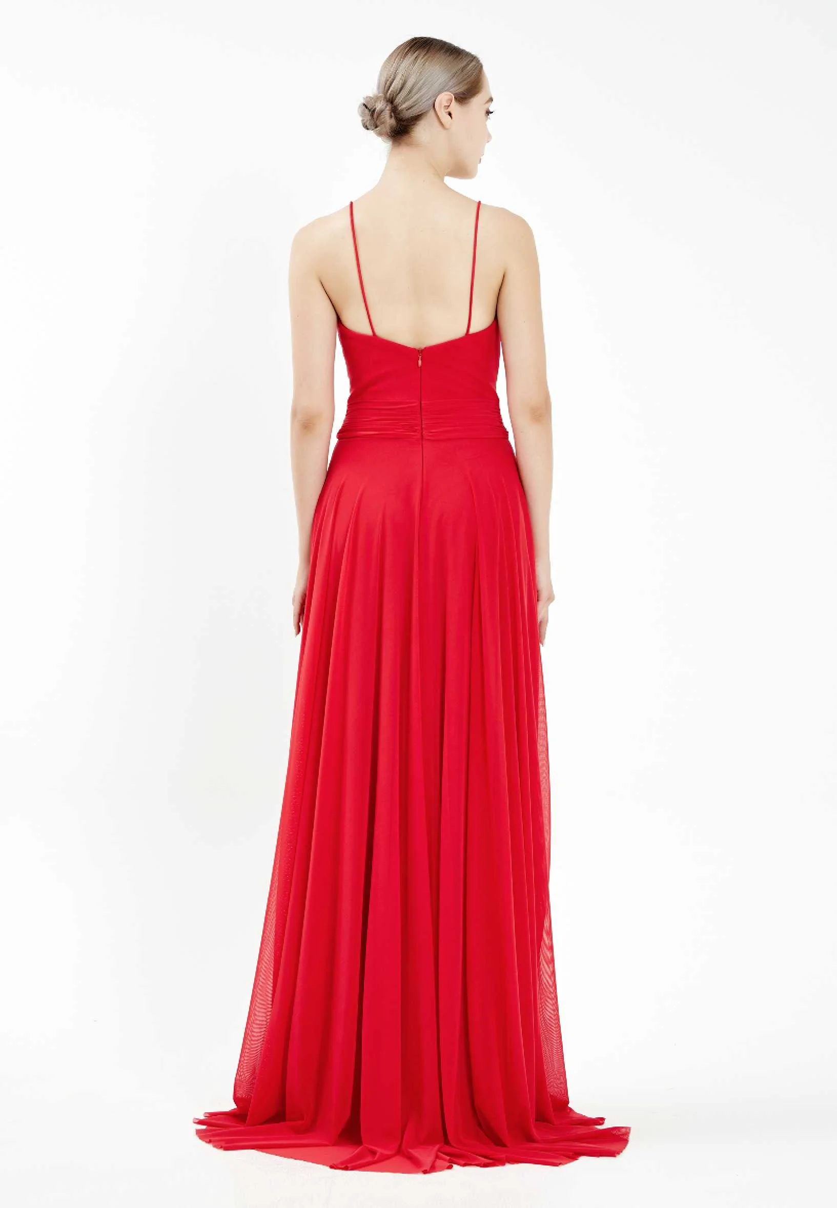 Sleeveless Maxi Chiffon Column Regular Wedding Guest Dress srf7715 - Image 14