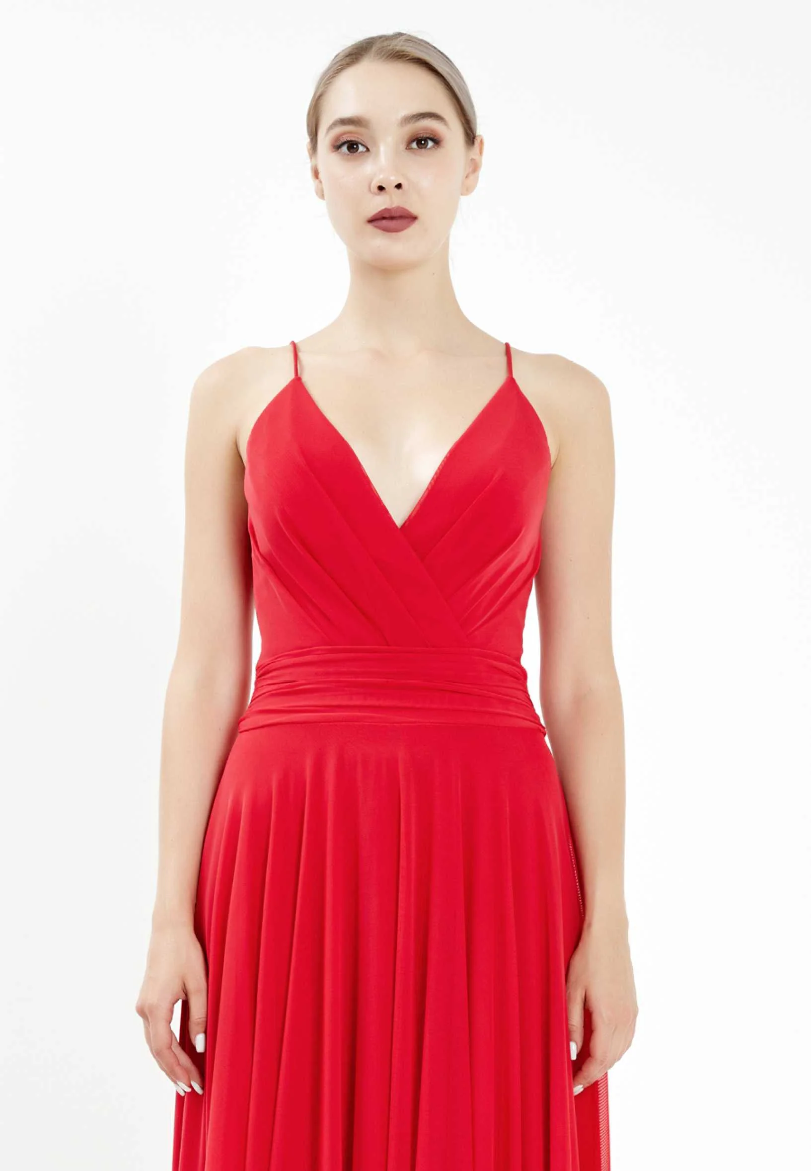 Sleeveless Maxi Chiffon Column Regular Wedding Guest Dress srf7715 - Image 16