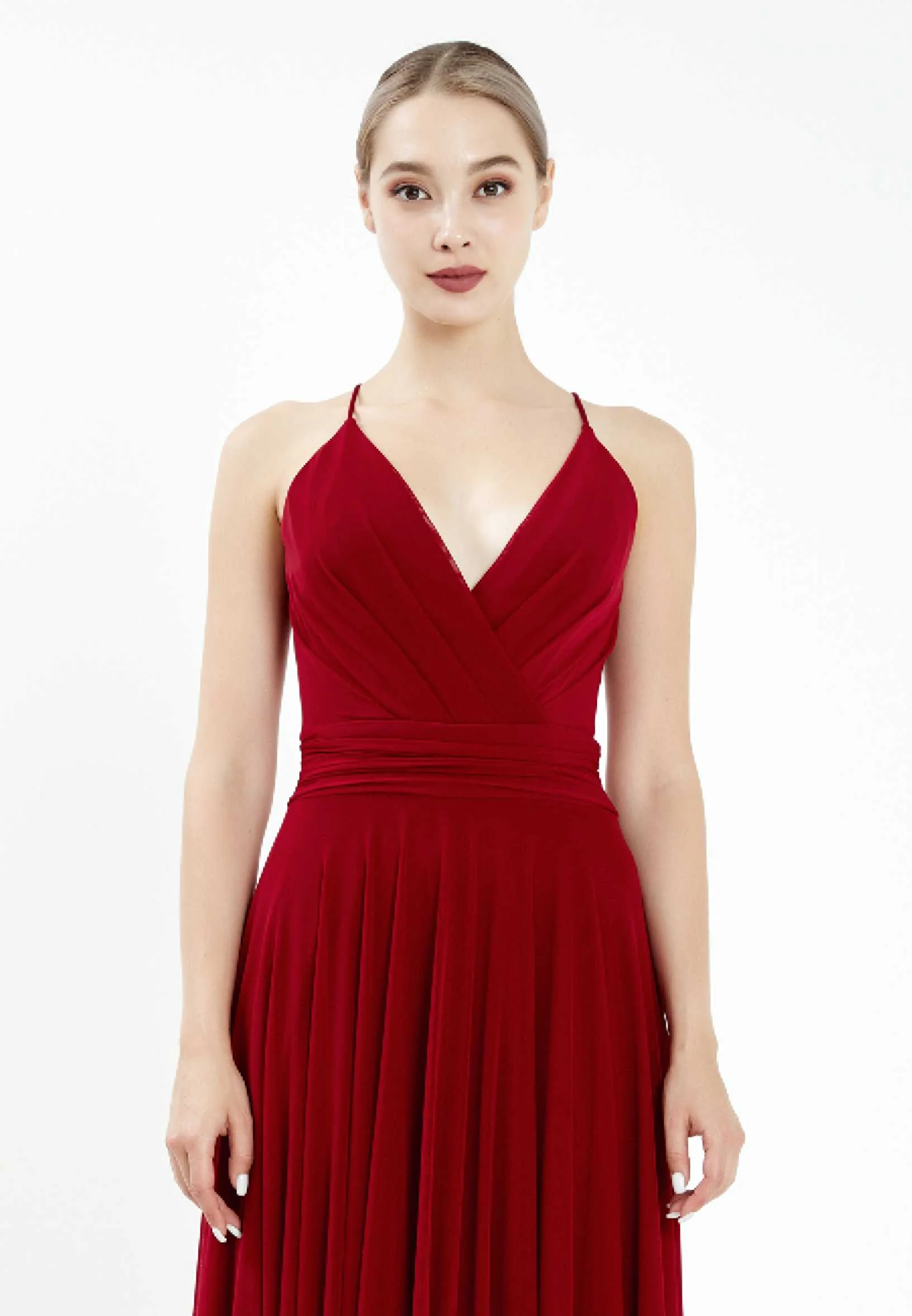 Sleeveless Maxi Chiffon Column Regular Wedding Guest Dress srf7715 - Image 4