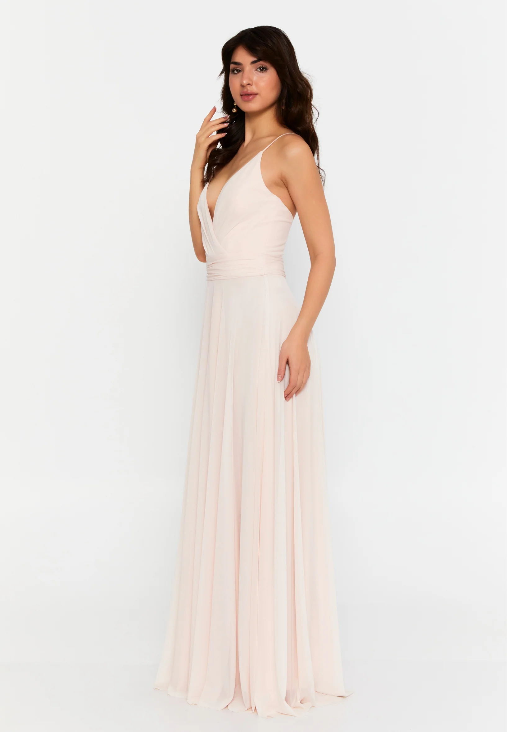 Sleeveless Maxi Chiffon Column Regular Wedding Guest Dress srf7715 - Image 7