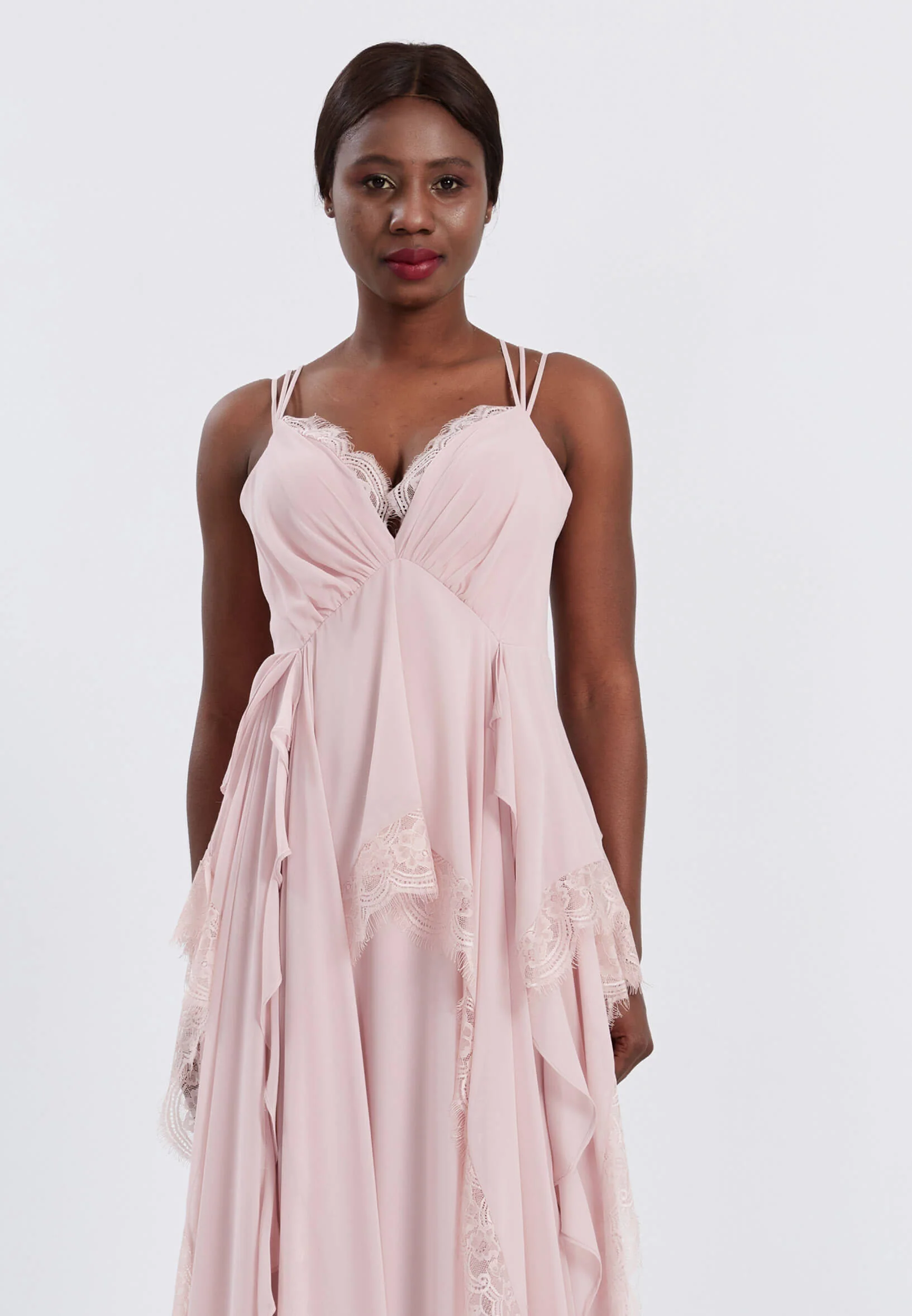 Sleeveless Maxi Chiffon Column Regular Wedding Guest Dress stn4776 - Image 8