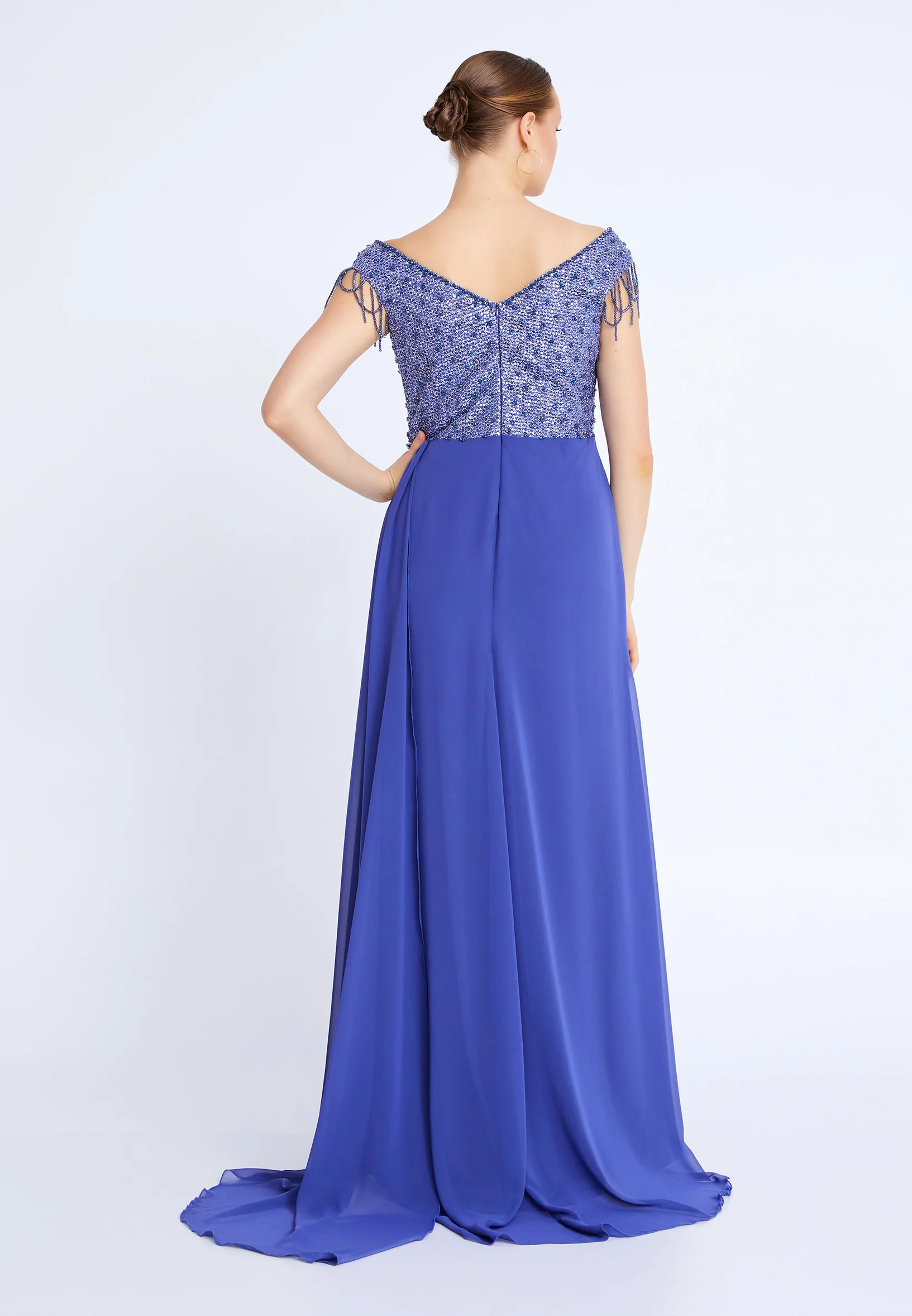 Sleeveless Maxi Chiffon Mermaid Plus Size Wedding Guest Dress aln01806 - Image 10
