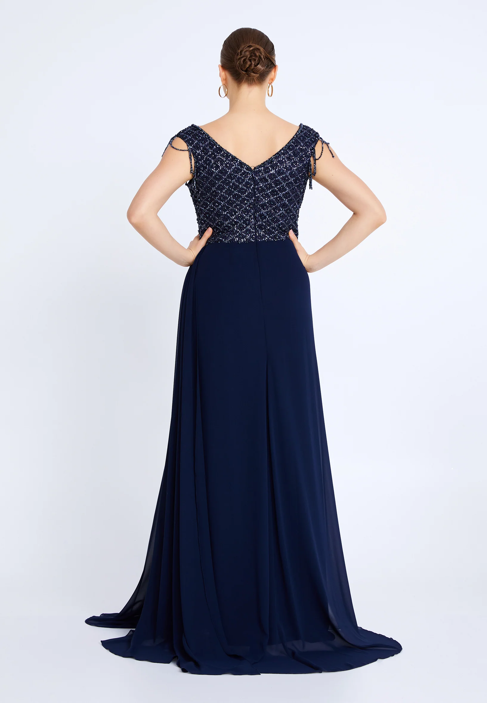 Sleeveless Maxi Chiffon Mermaid Plus Size Wedding Guest Dress aln01806 - Image 21