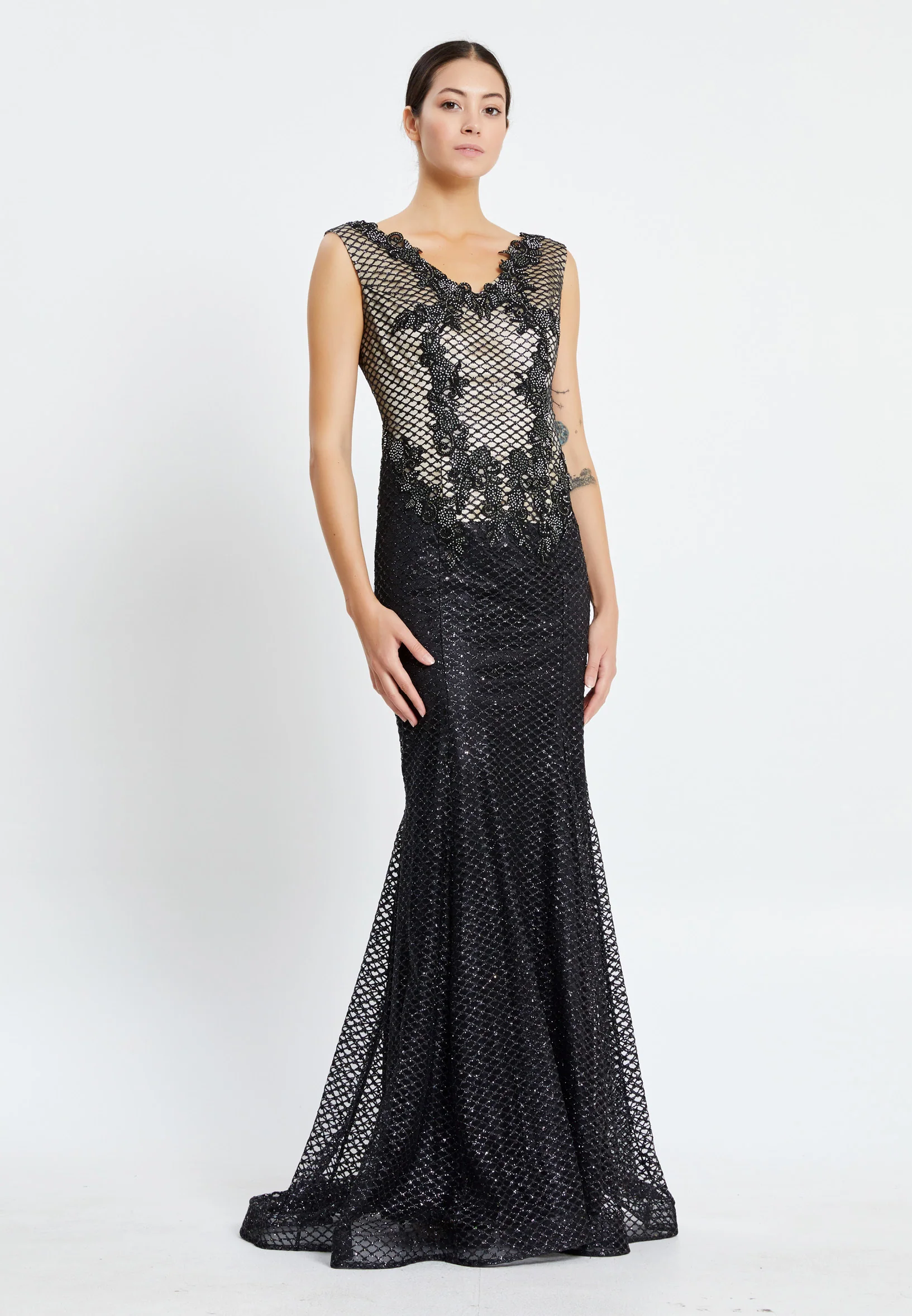 Sleeveless Maxi Chiffon Mermaid Regular Evening Dress pnl7033 - Image 3