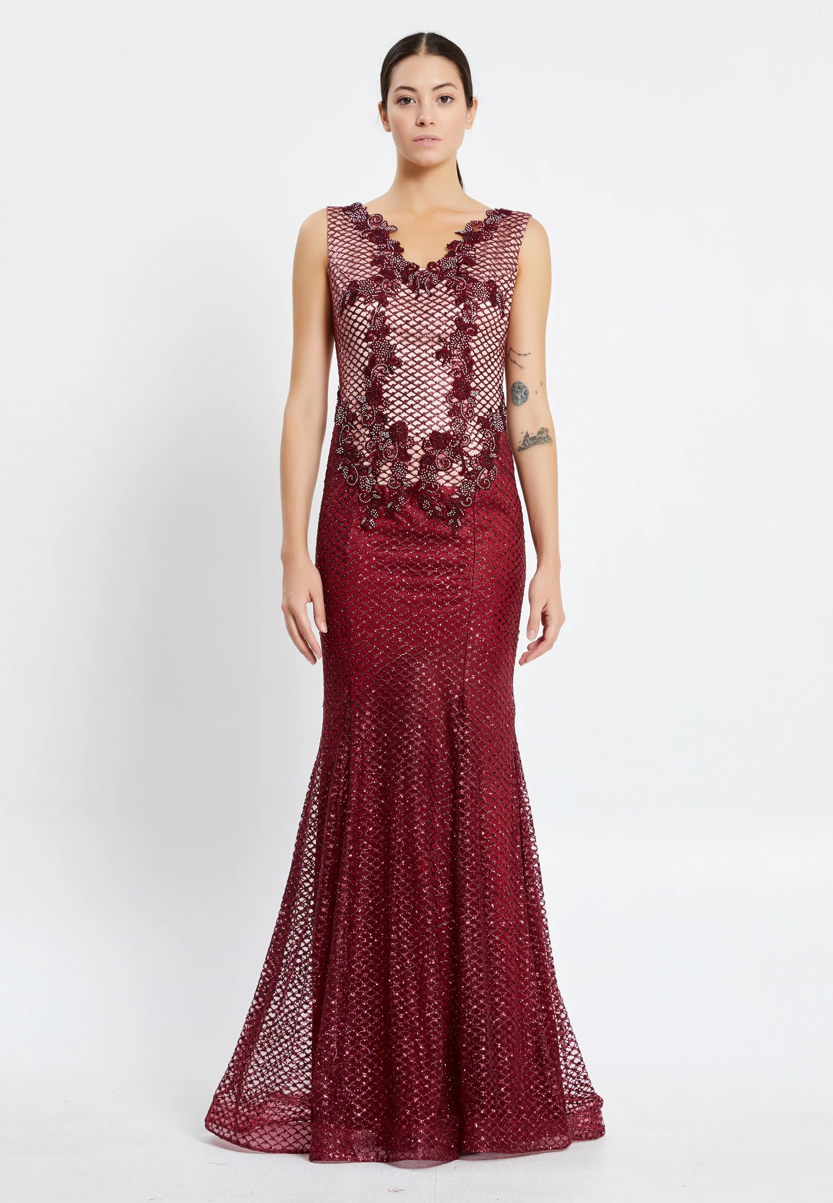 Sleeveless Maxi Chiffon Mermaid Regular Evening Dress pnl7033 - Image 5