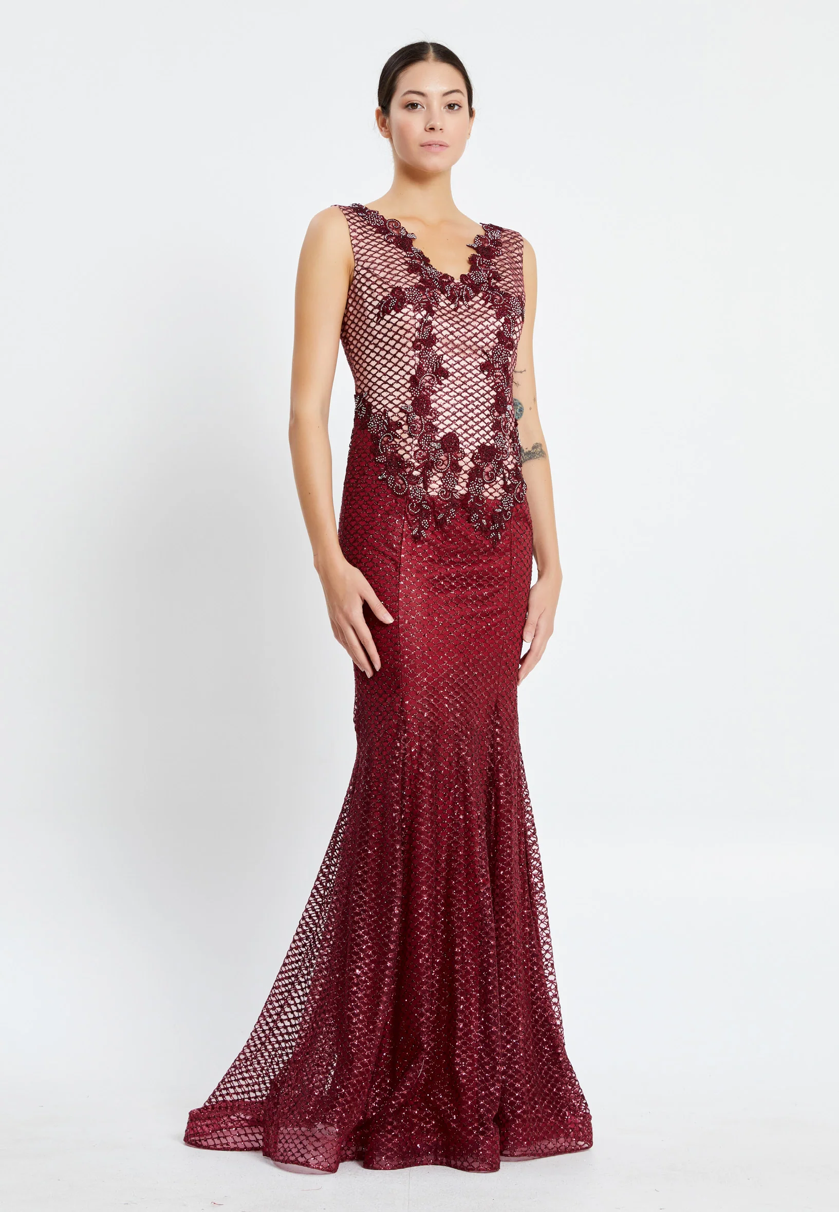 Sleeveless Maxi Chiffon Mermaid Regular Evening Dress pnl7033 - Image 7