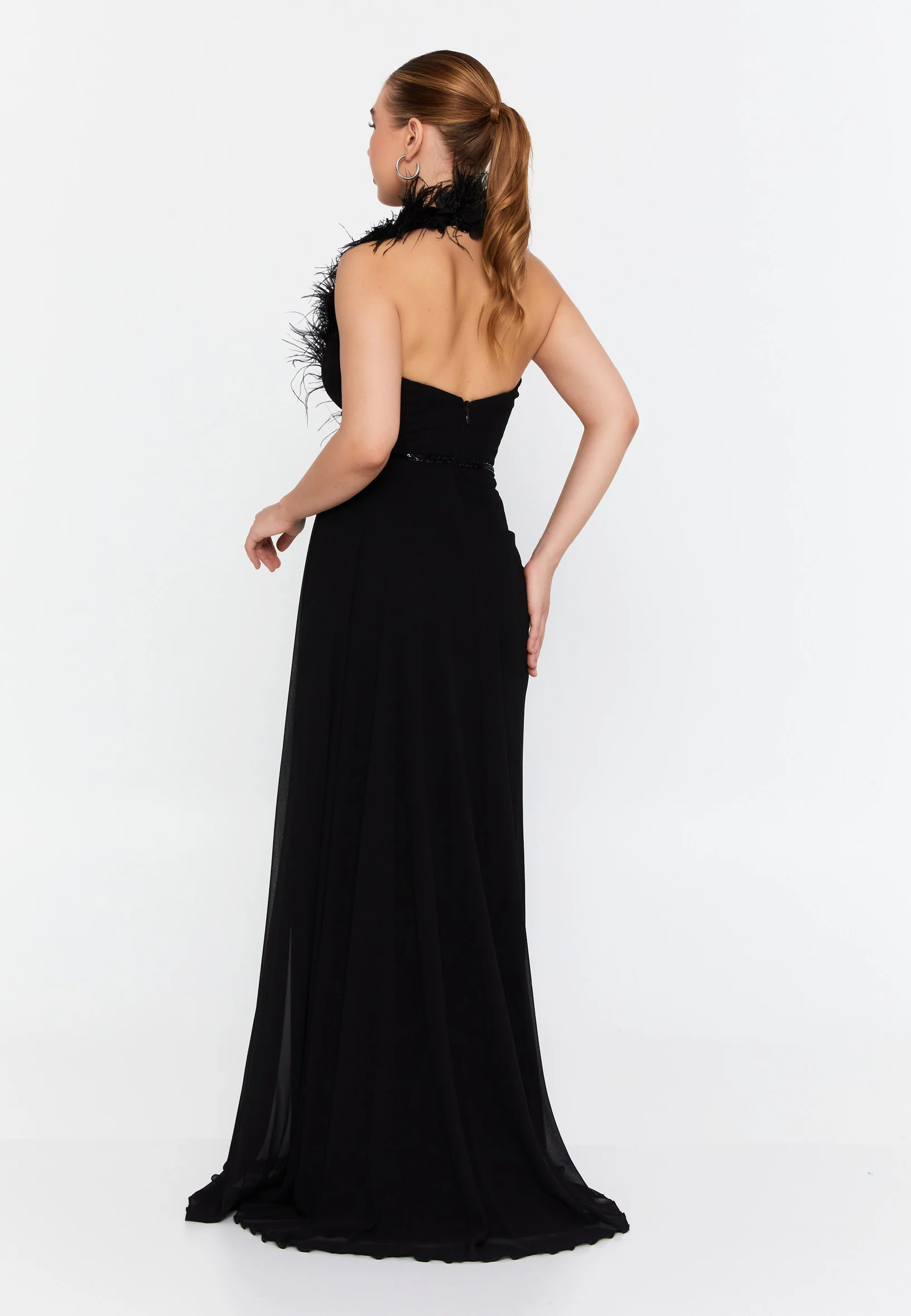 Sleeveless Maxi Chiffon Mermaid Regular Wedding Guest Dress omn040 - Image 3