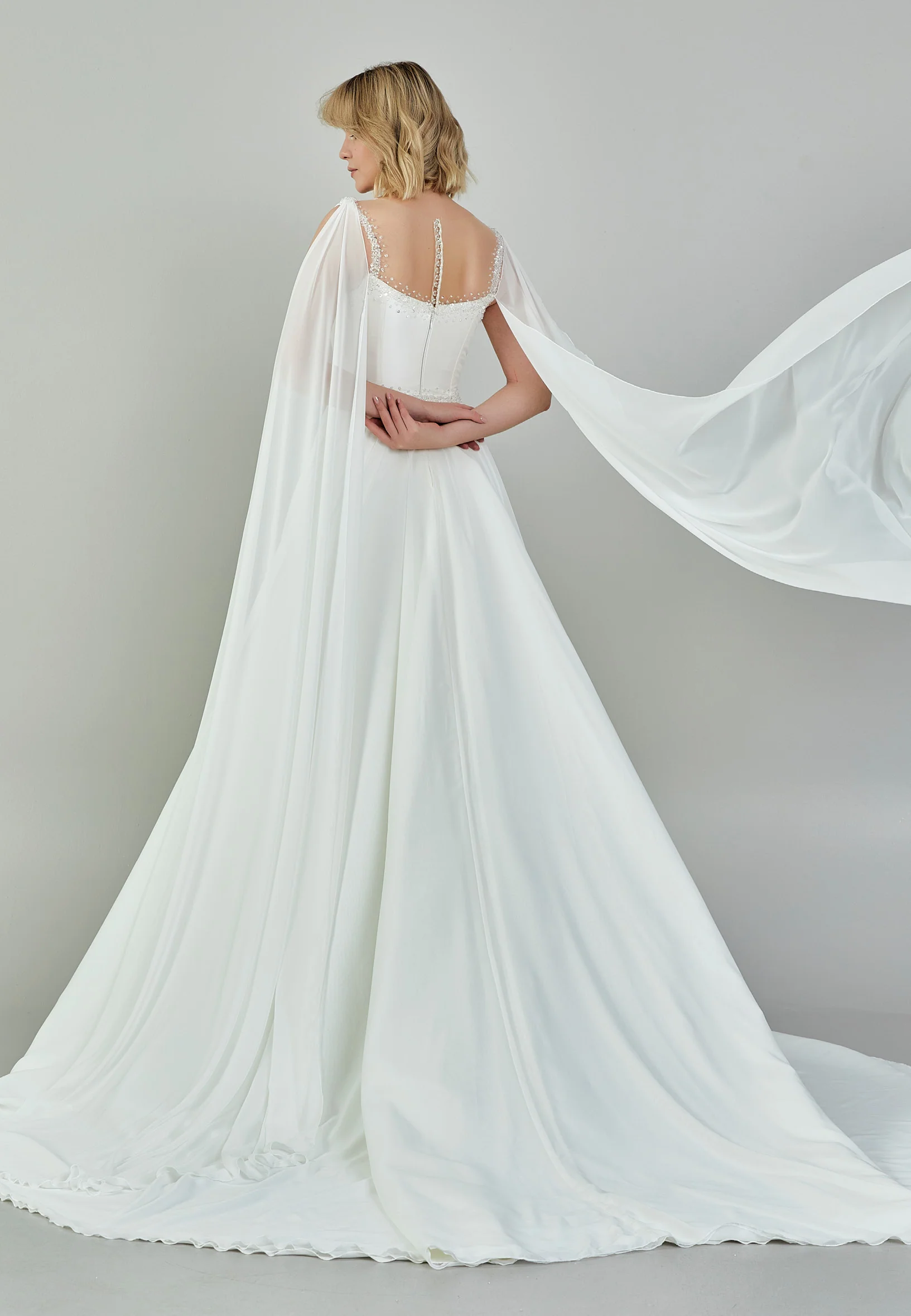 Sleeveless Maxi Chiffon Regular Wedding Dress bnc9006 - Image 5