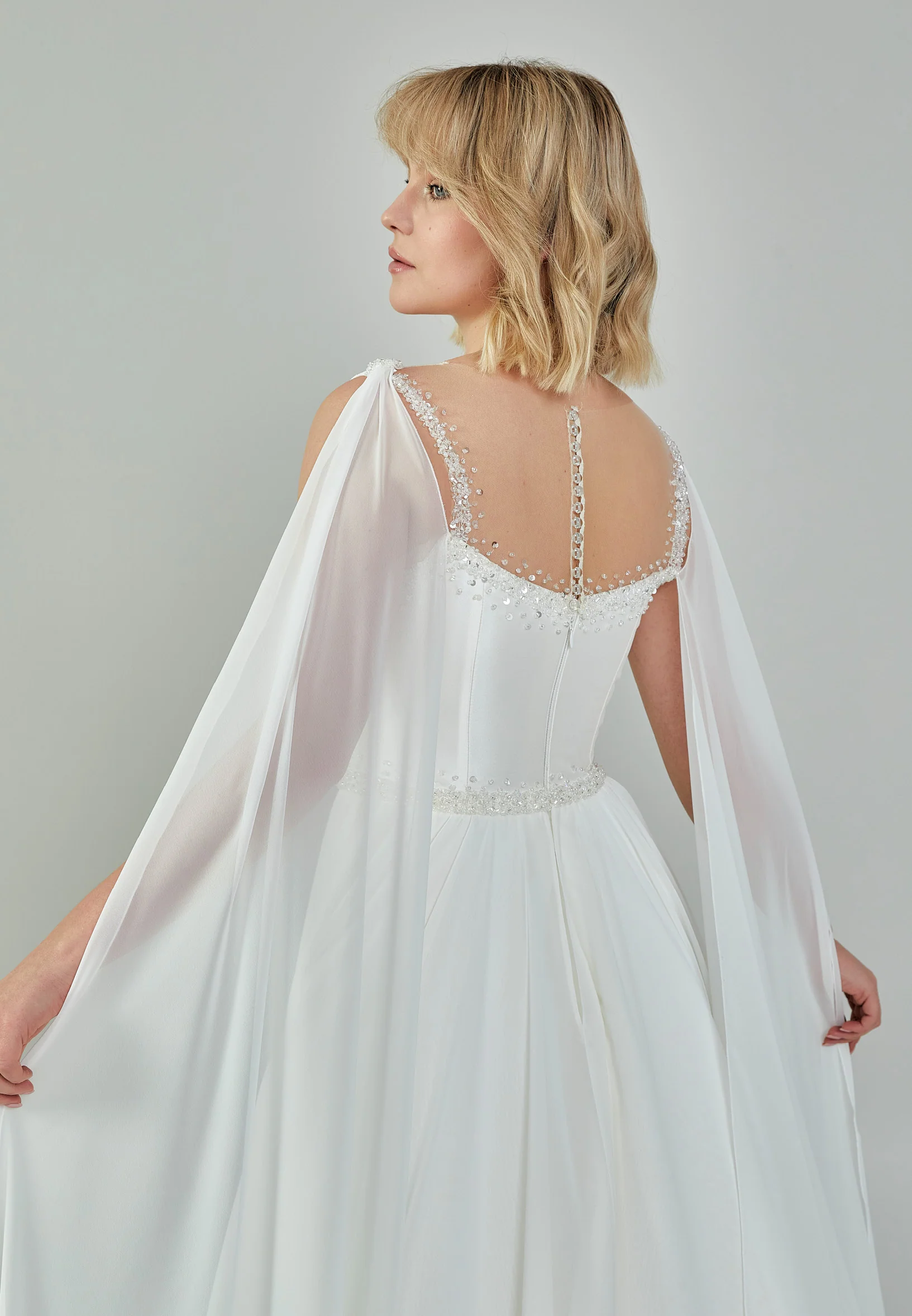 Sleeveless Maxi Chiffon Regular Wedding Dress bnc9006 - Image 8