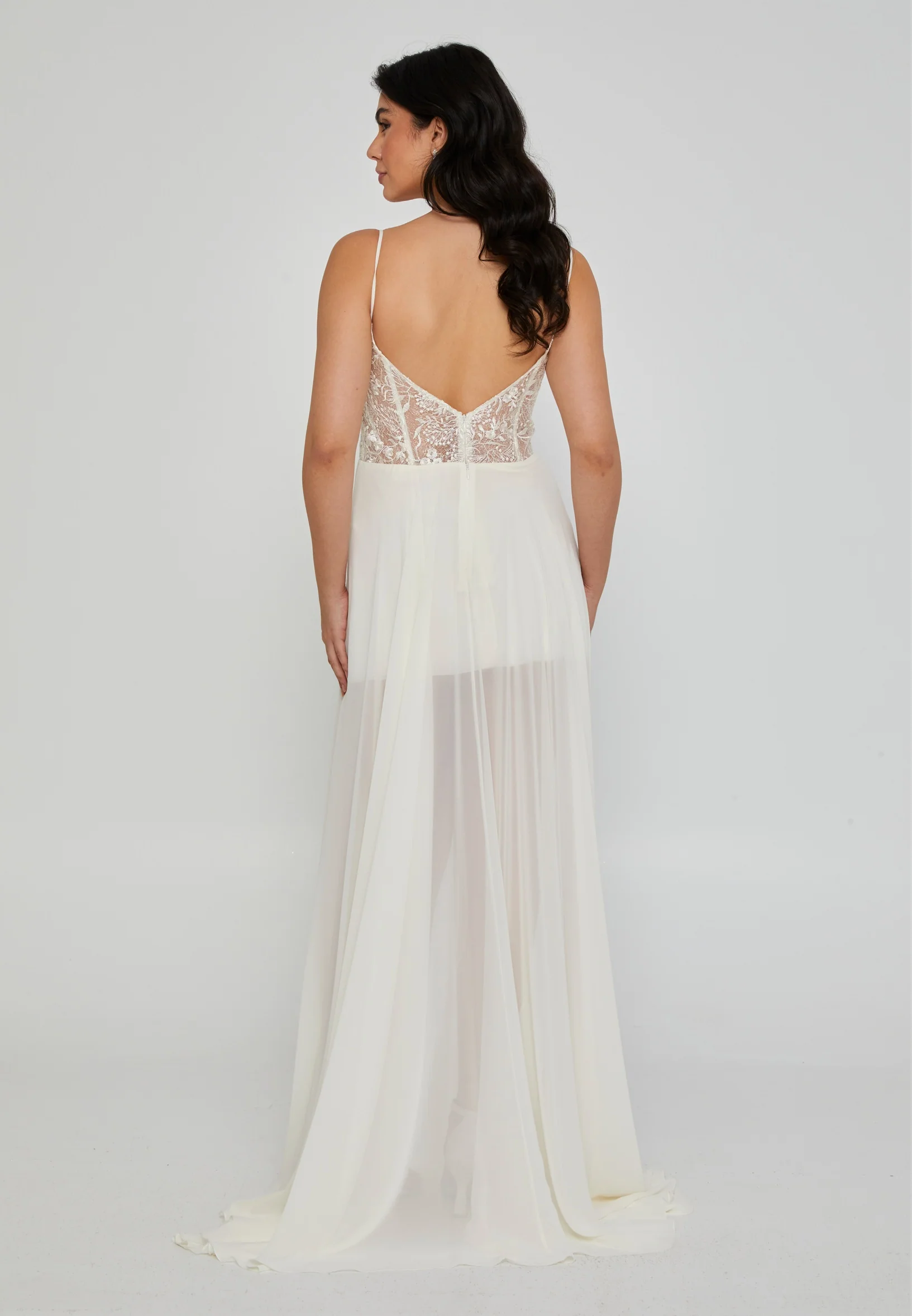 Sleeveless Maxi Chiffon Regular Wedding Dress mxg56944 - Image 4