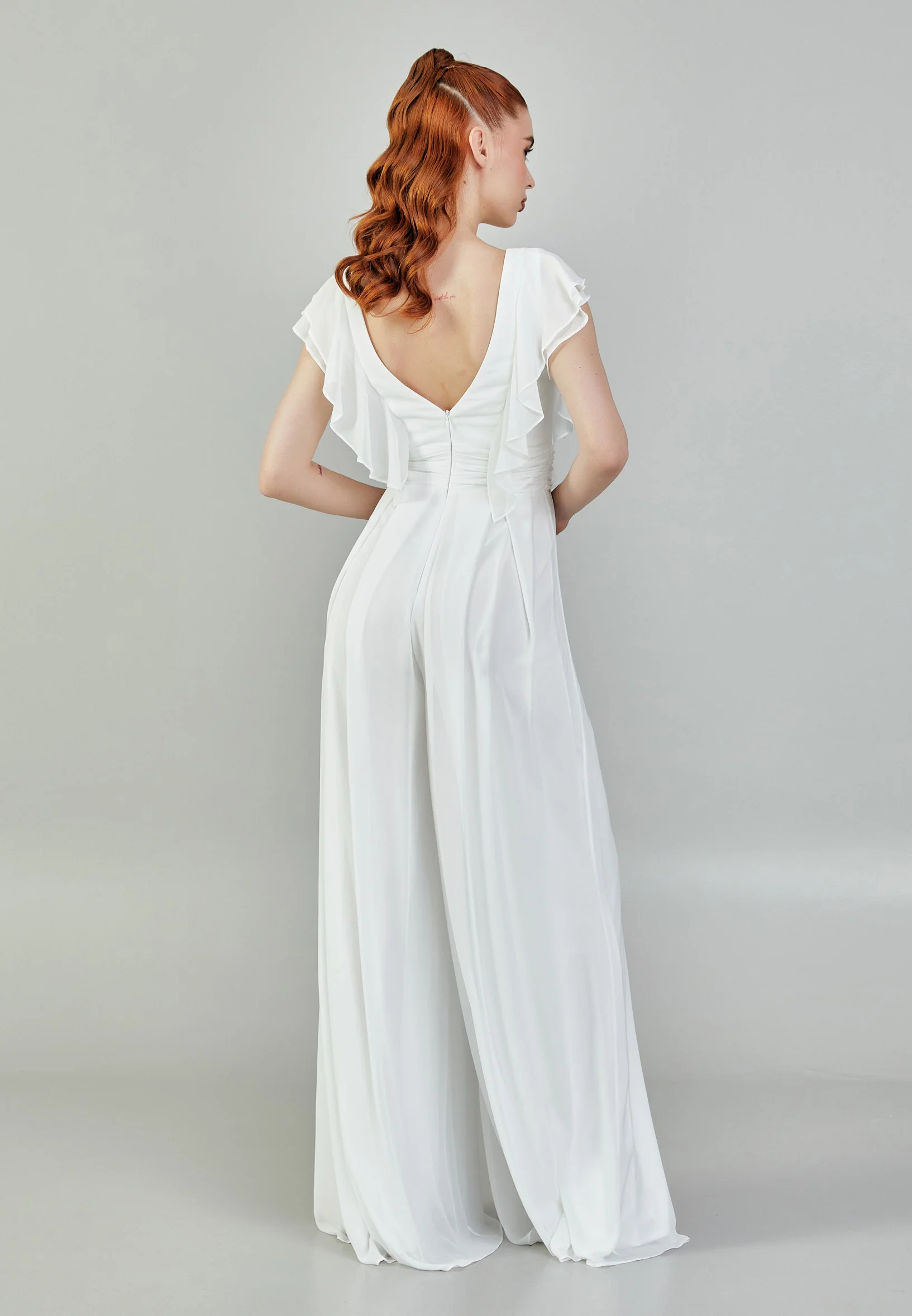 Sleeveless Maxi Chiffon Regular Wedding Dress sacd3030(5437) - Image 5