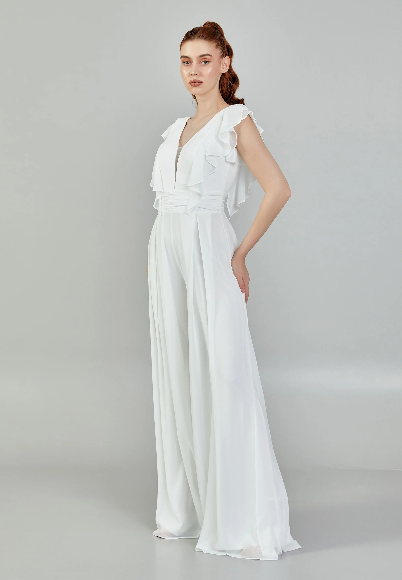 Sleeveless Maxi Chiffon Regular Wedding Dress sacd3030(5437) - Image 6