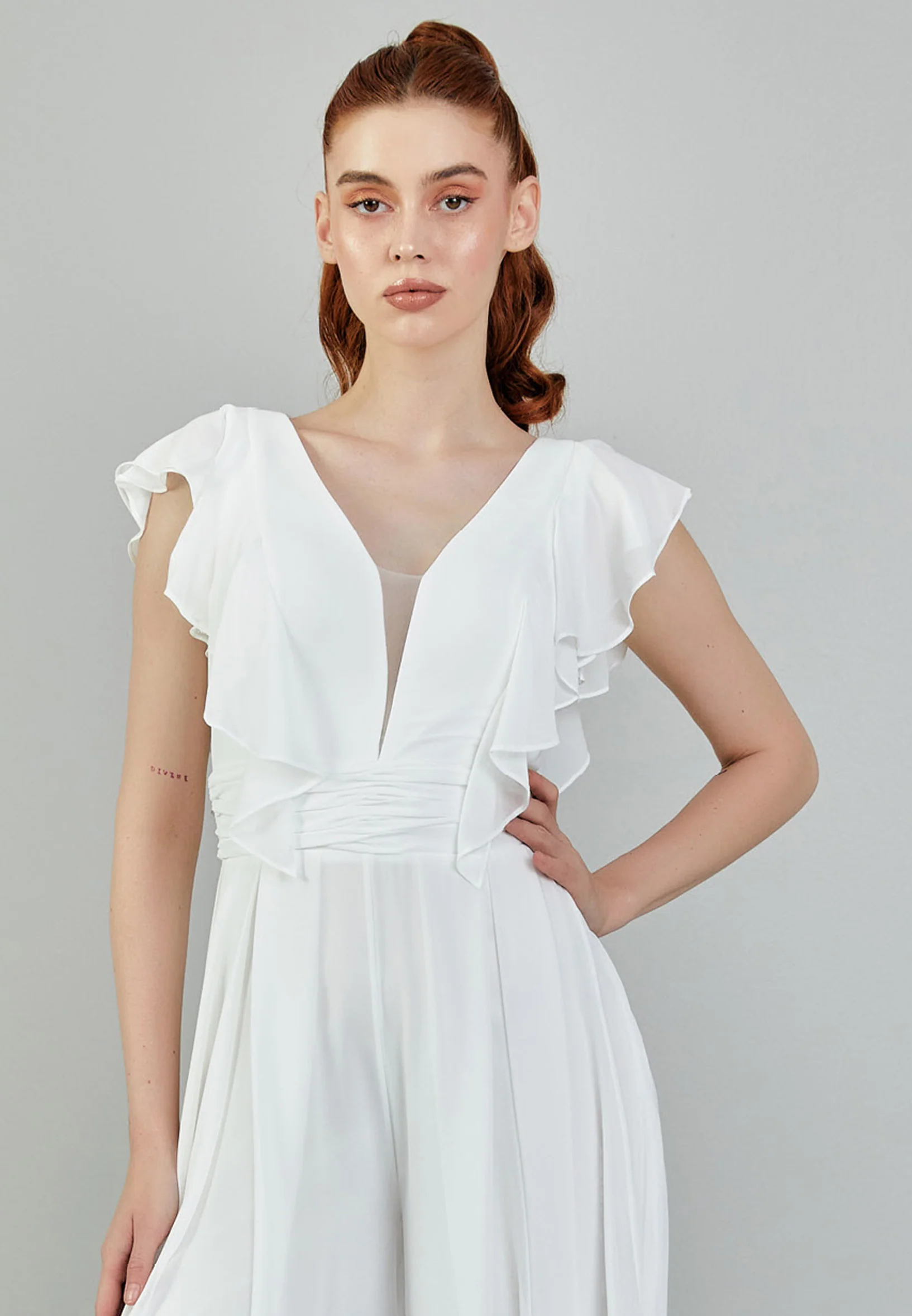 Sleeveless Maxi Chiffon Regular Wedding Dress sacd3030(5437) - Image 7