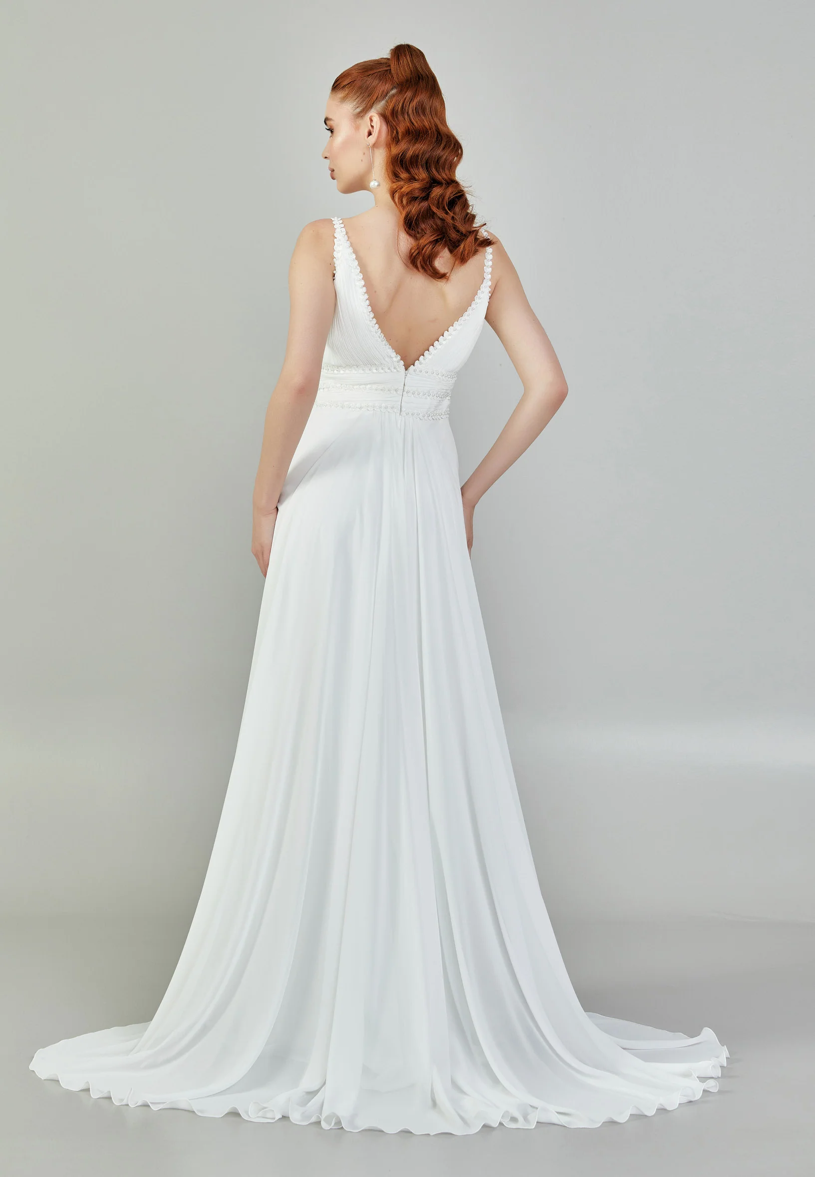 Sleeveless Maxi Chiffon Regular Wedding Dress sacd3053 - Image 5