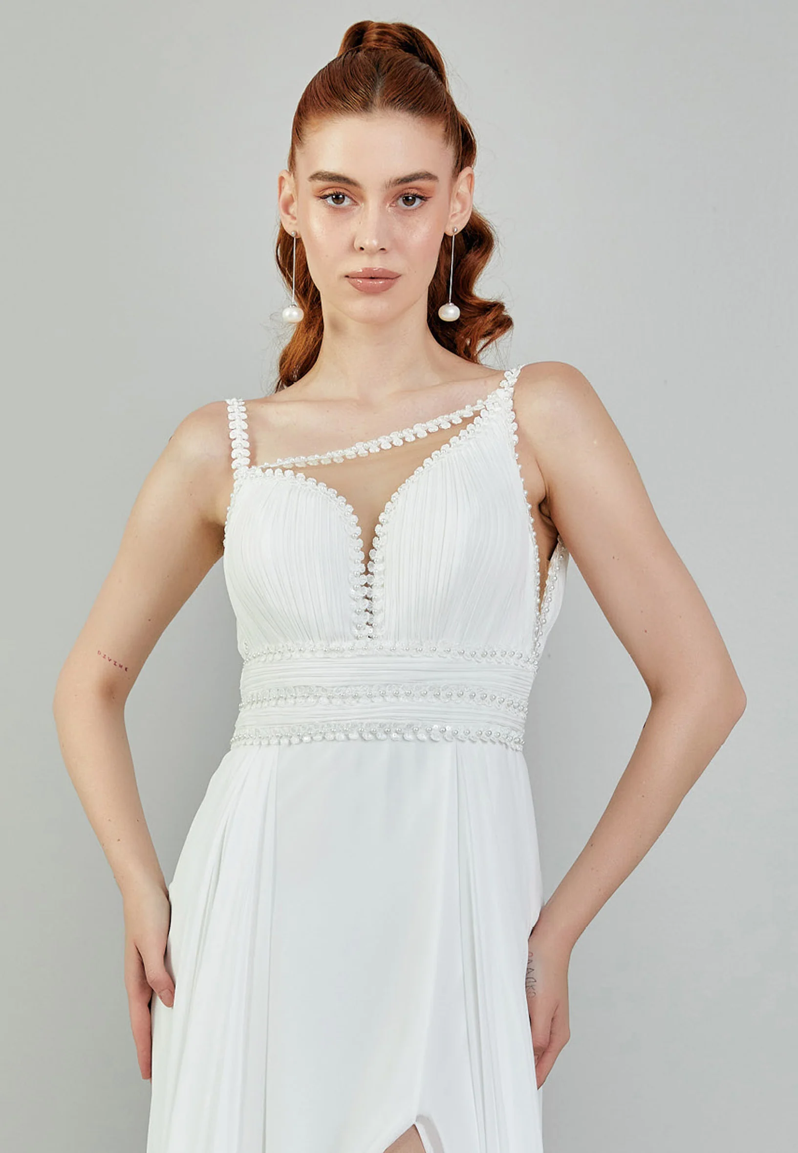 Sleeveless Maxi Chiffon Regular Wedding Dress sacd3053 - Image 7