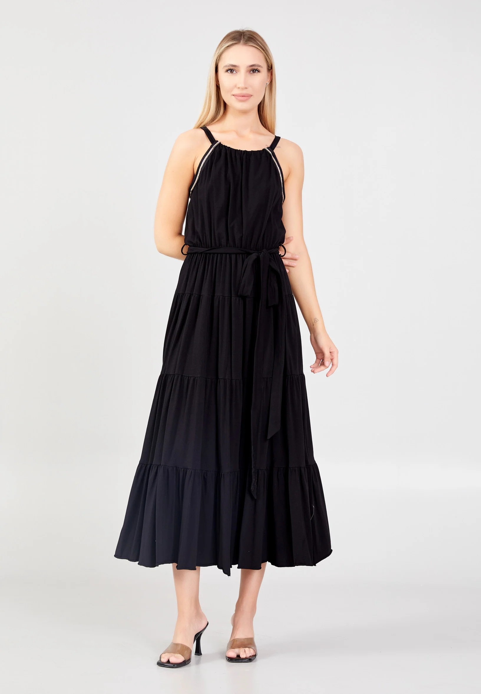 Sleeveless Maxi Cotton Column Regular Casual Dress shu23sy02003