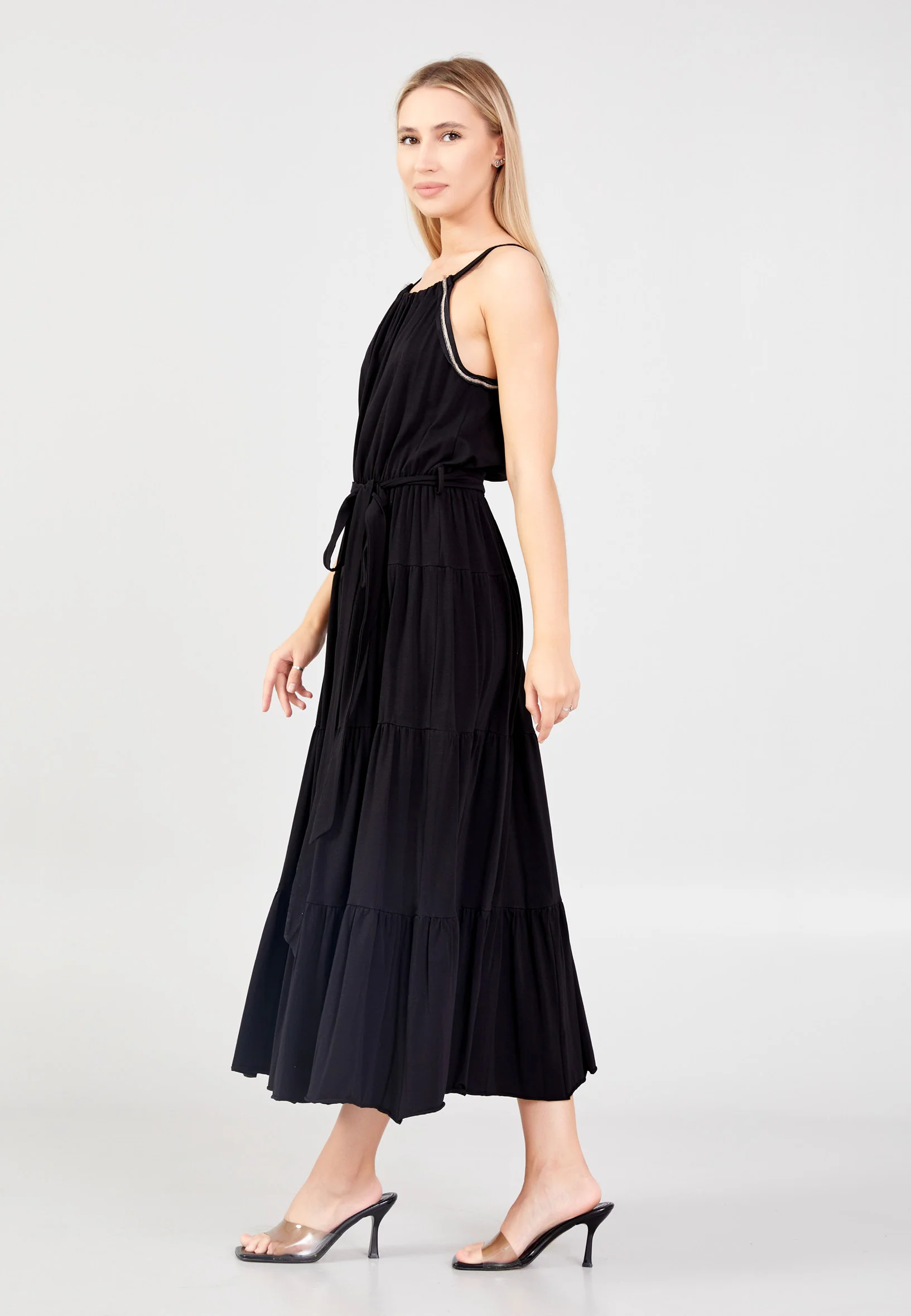 Sleeveless Maxi Cotton Column Regular Casual Dress shu23sy02003 - Image 3