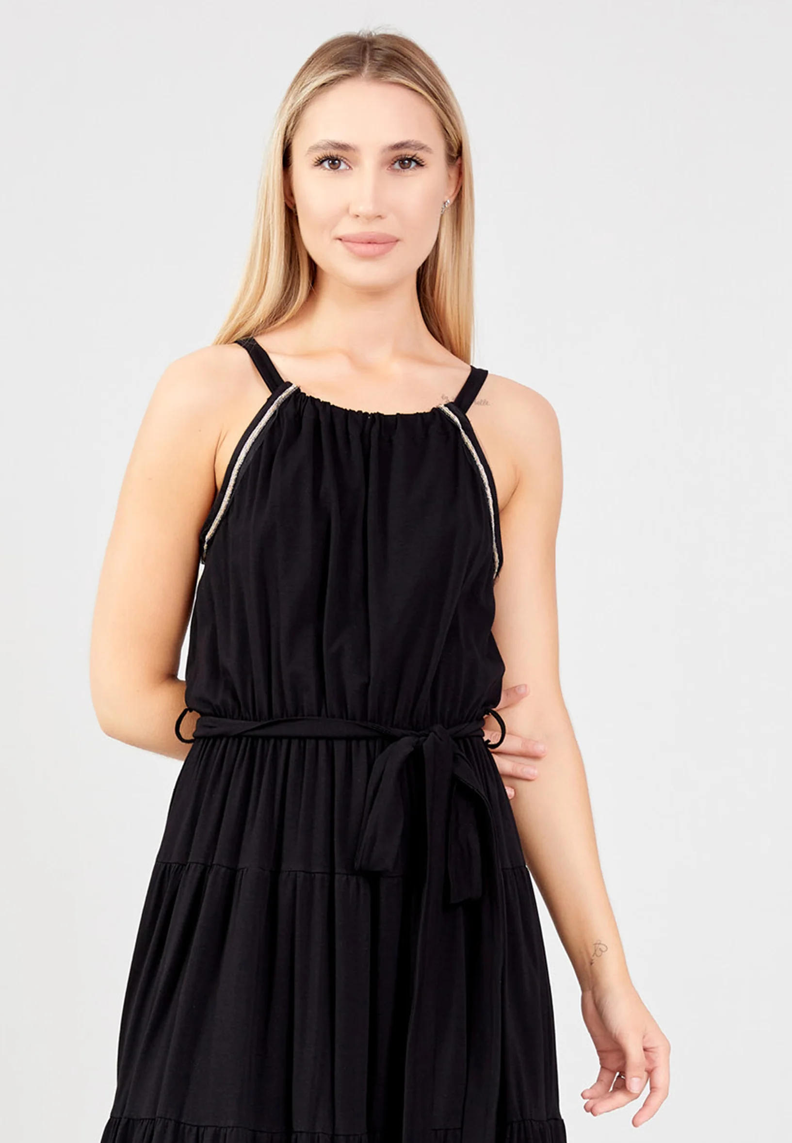 Sleeveless Maxi Cotton Column Regular Casual Dress shu23sy02003 - Image 4